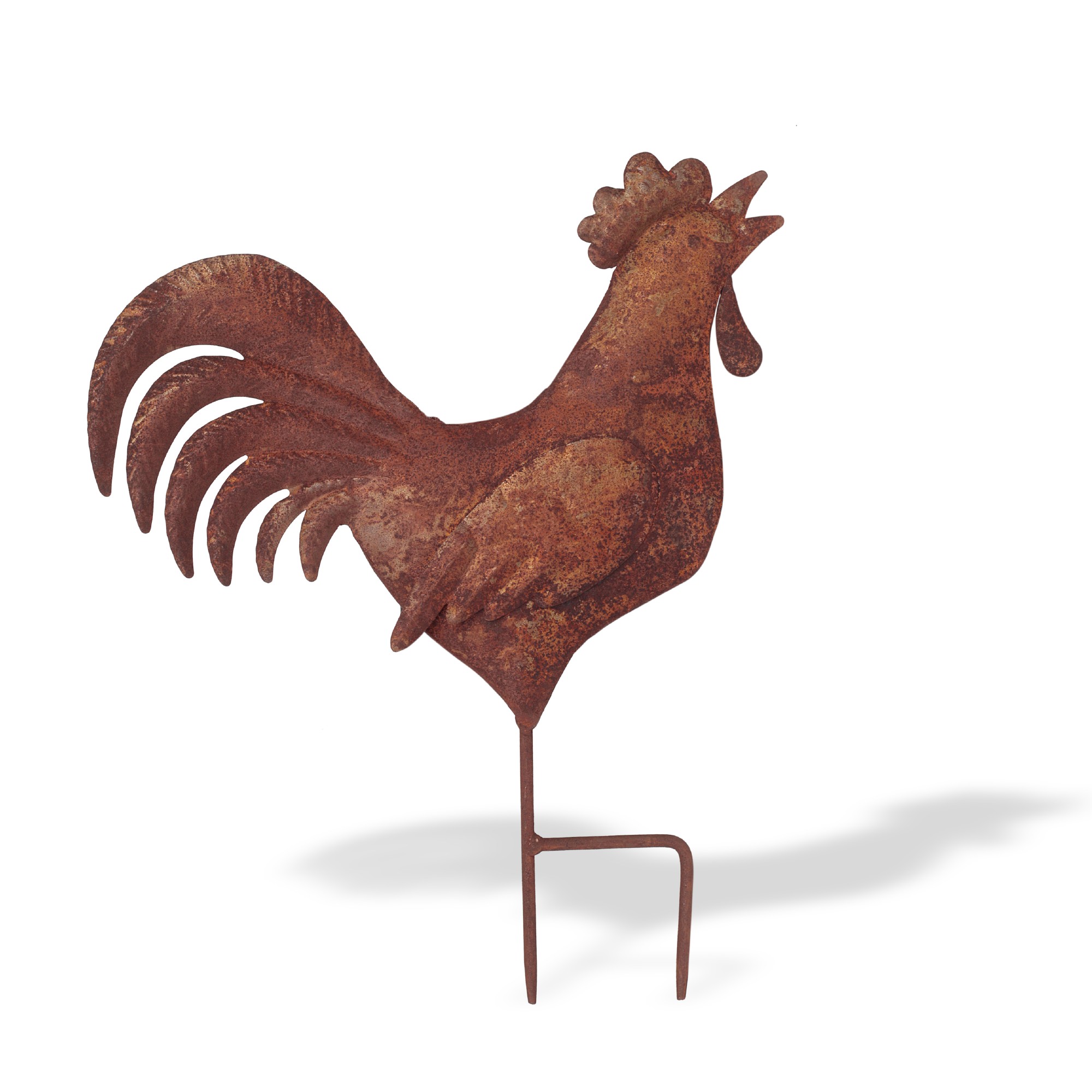 Gartenstecker 'Hahn' aus Eisen, H 31,5 cm, B 27 cm
