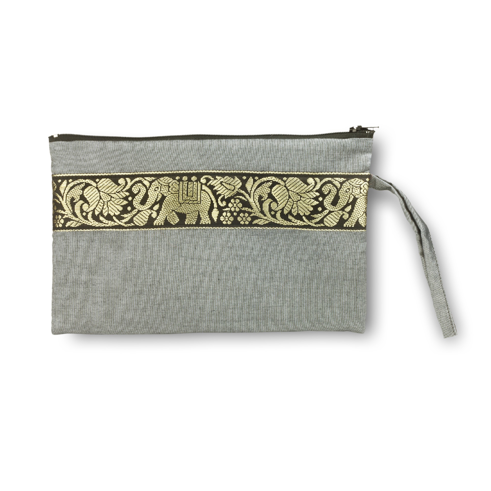 Zipper-Täschchen grau, B 23 cm, H 13 cm