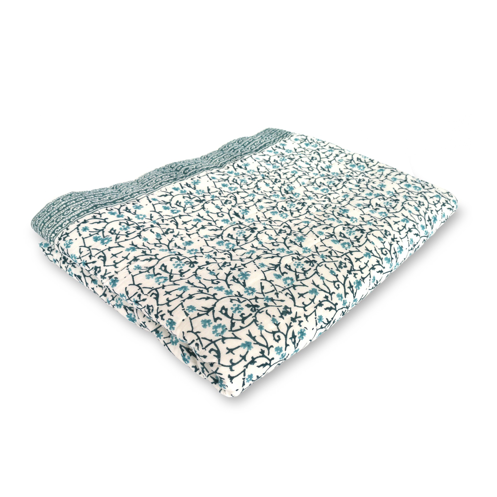 Quilt 'Dezienne', türkis, weiß, T 220 cm, B 270 cm