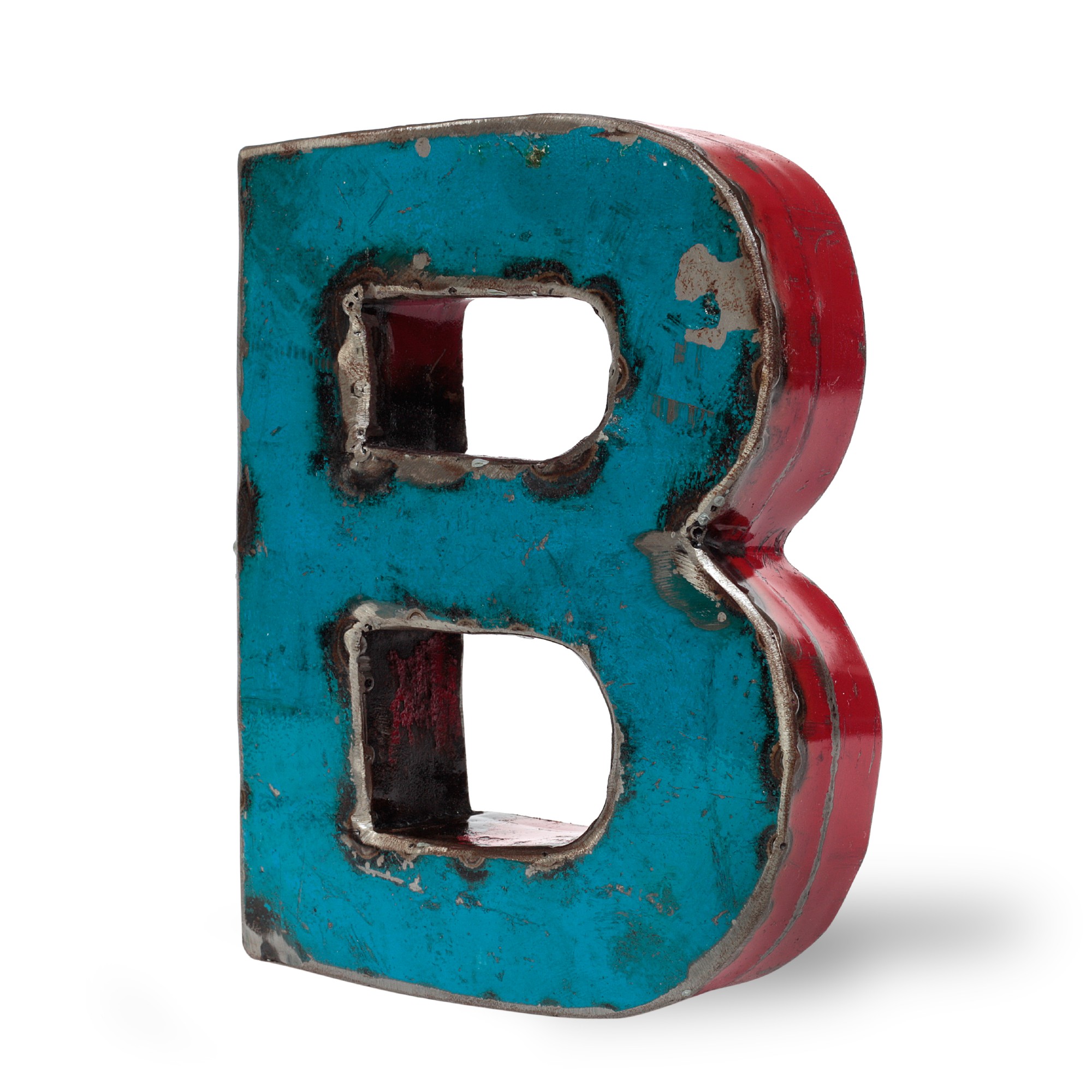 Metallbuchstabe 'B', multicolor, T 16 cm, B 20 cm, H 4 cm