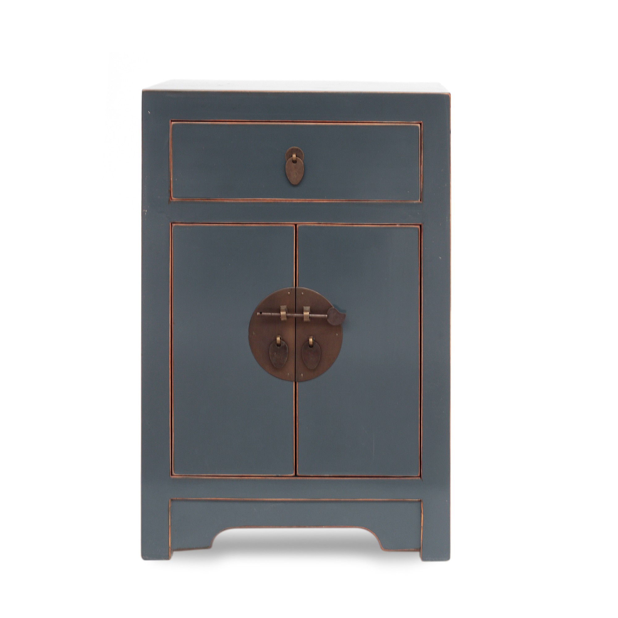 Schrank, 2 Türen, 1 Schublade, blau, gold, T 30 cm, B 40 cm, H 60 cm