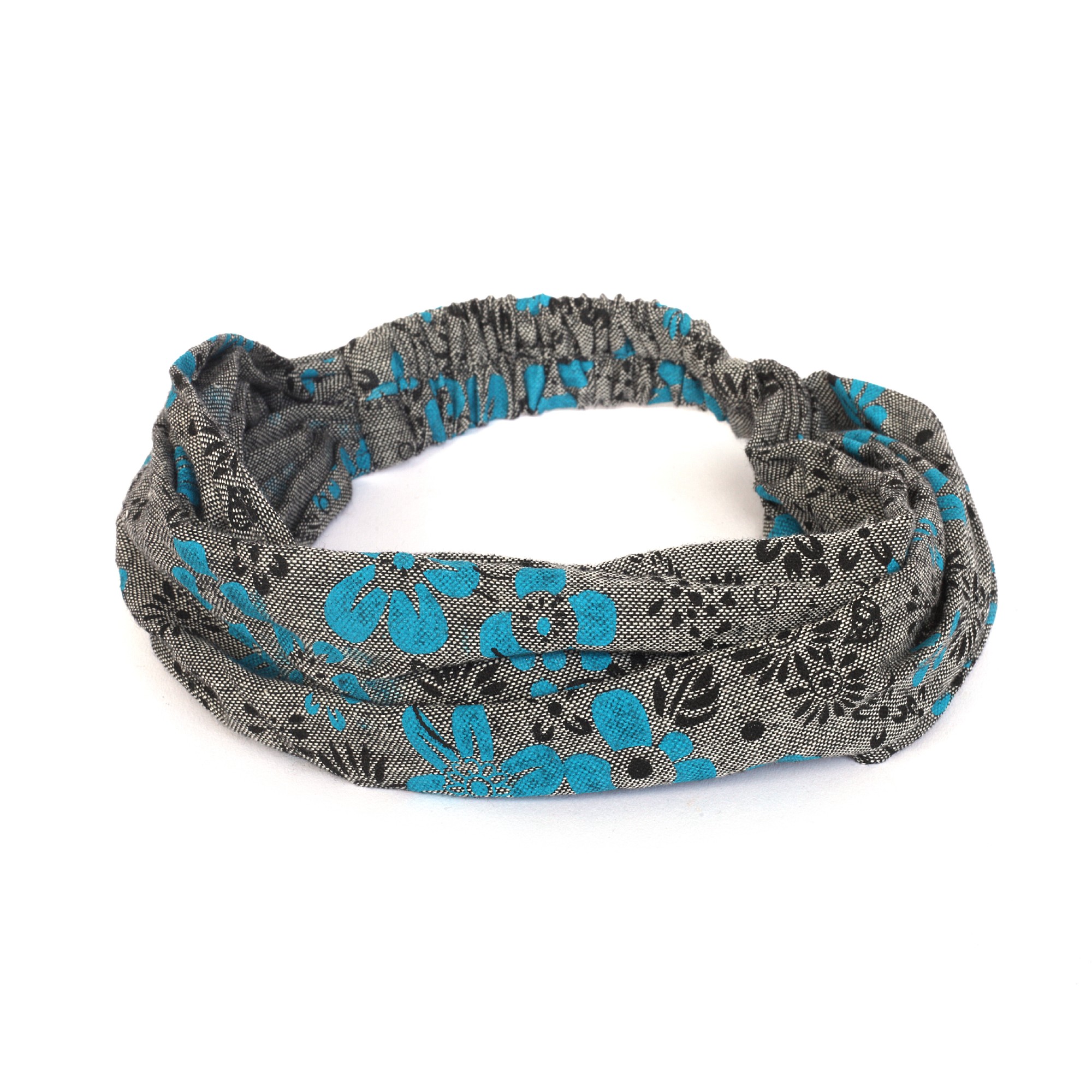 Haarband, grau, schwarz, blau, L 54 cm, B 32 cm