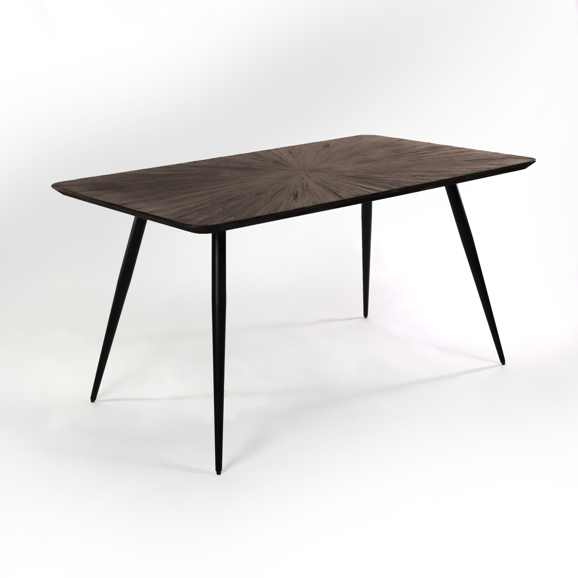 Tisch 'Delouvre' aus recyceltem Teak, schwarzbraun, schwarz, B 150 cm, L 90 cm, H 78 cm