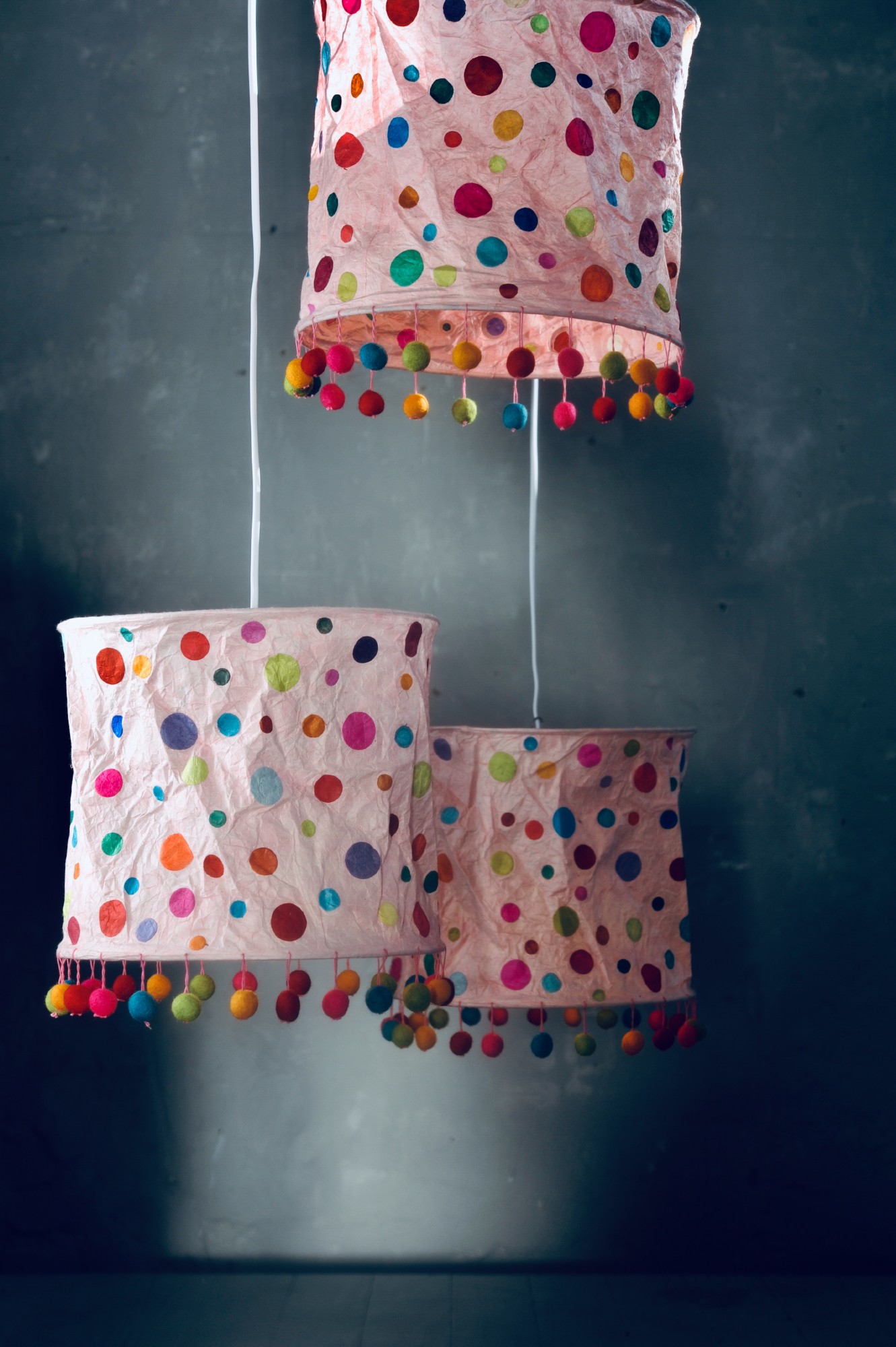 Papierlampe 'Puntito', multicolor, Ø 25 cm, H 28 cm