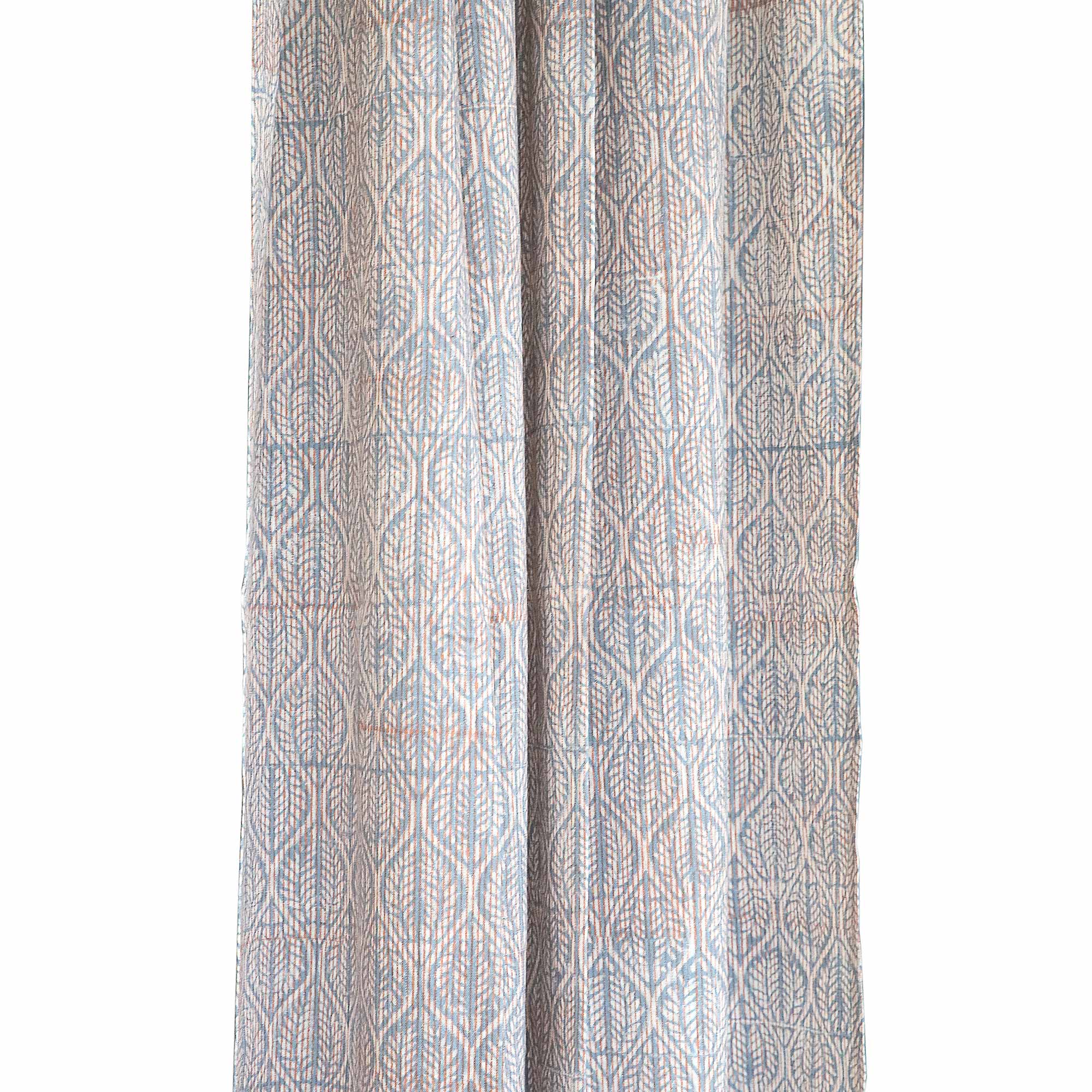 Vorhang mit Blockprint, blau-rot, H 220 cm, B 110 cm