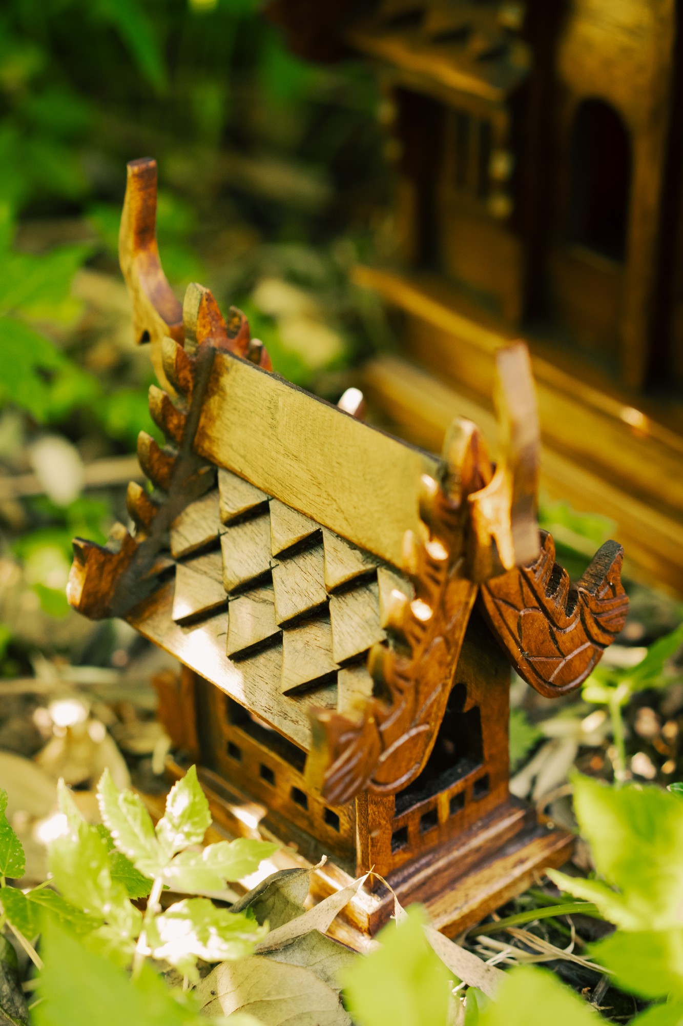 Geisterhäuschen thailändisch, natur, H 20 cm, L 14 cm, B 11,5 cm