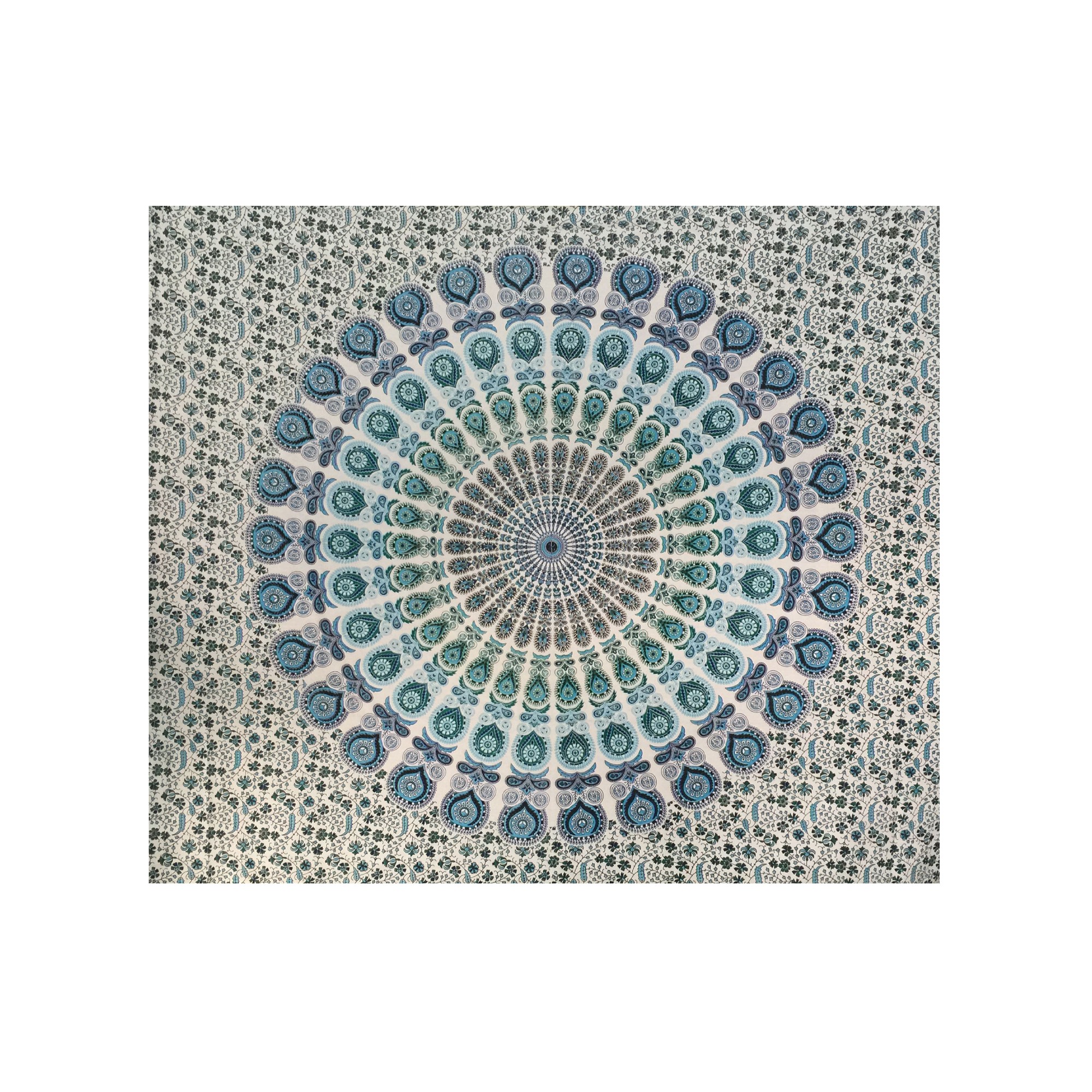Tagesdecke "Sorry", aus 100% Baumwolle, türkis/weiß, L 210 cm, B 245 cm