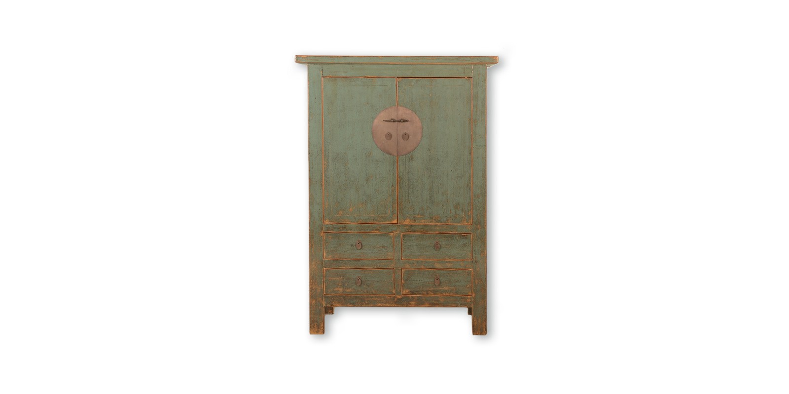 Schrank-Einzelstück, vintage grün, H 155 cm, L 45 cm, B 109 cm