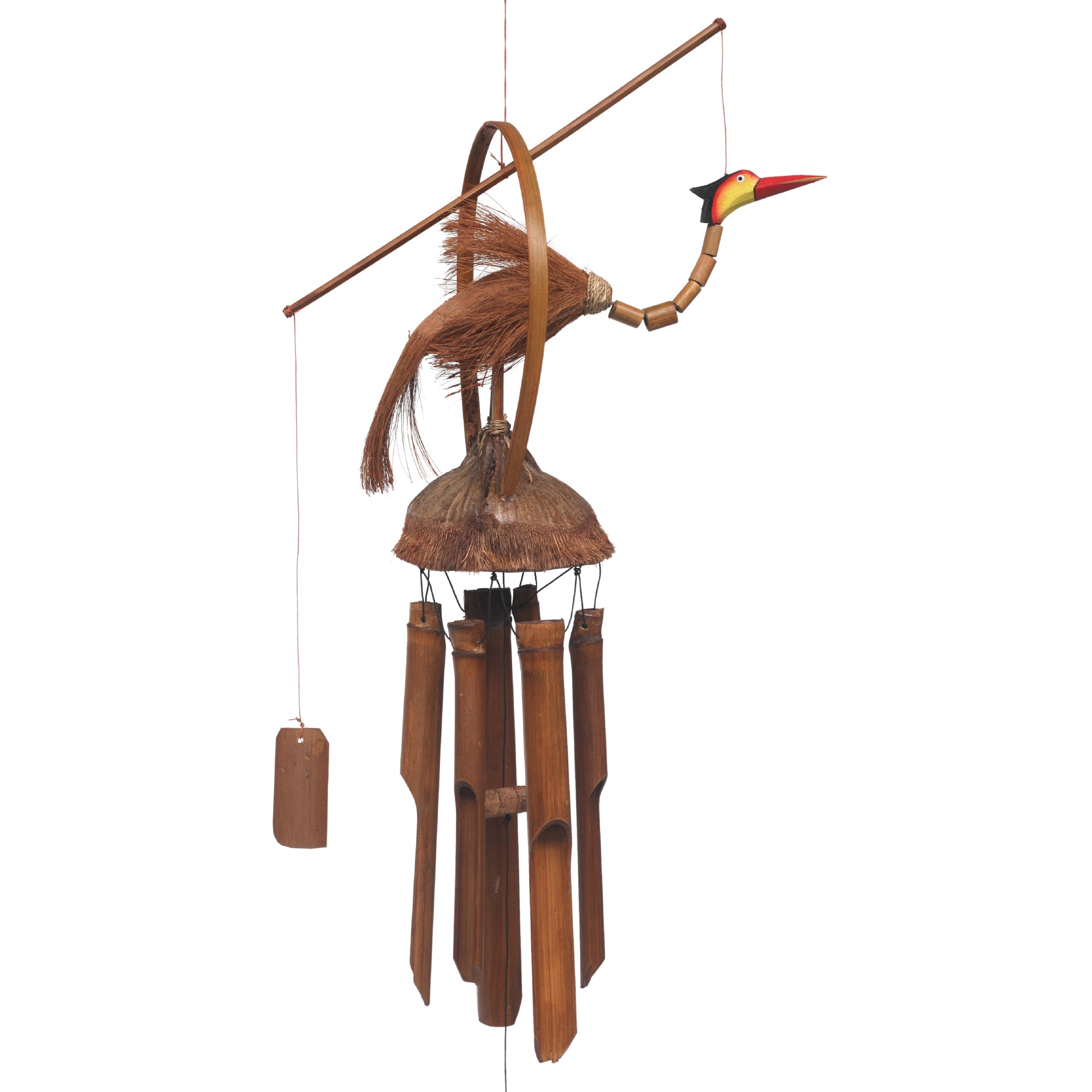 Windspiel 'Vogel', Bambus, B 40 cm, H 100 cm