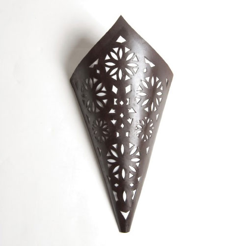 Orientalischer Wandleuchtenschirm 'Cornet', T 10 cm, B 20 cm, H 43 cm
