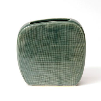 Vase 'Ovidio', grün, L 20,5 cm, B 5,5 cm, H 20 cm