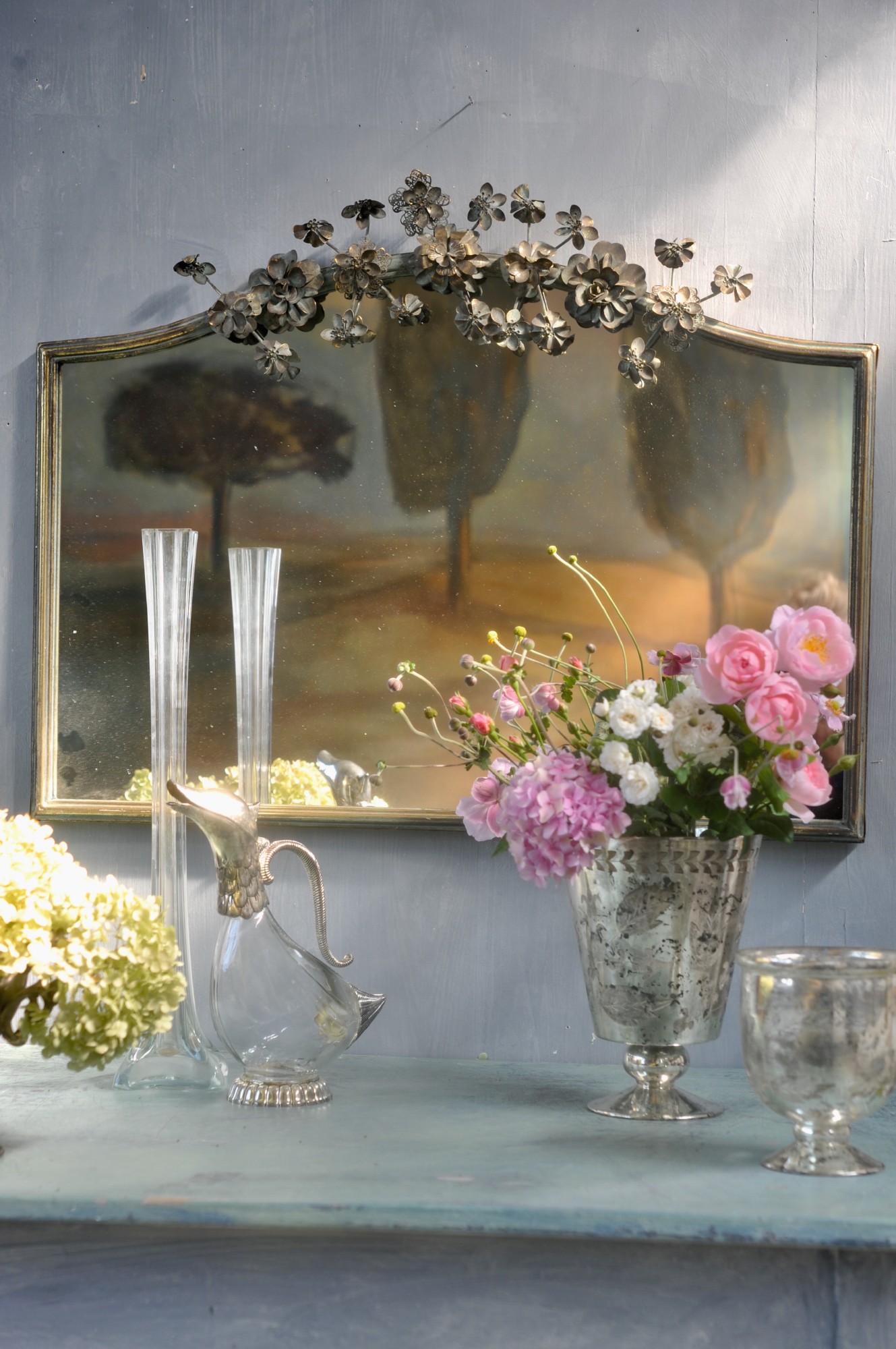 Metall-Spiegel 'Clementine', antik gold, B 82 cm, H 53 cm, T 7 cm