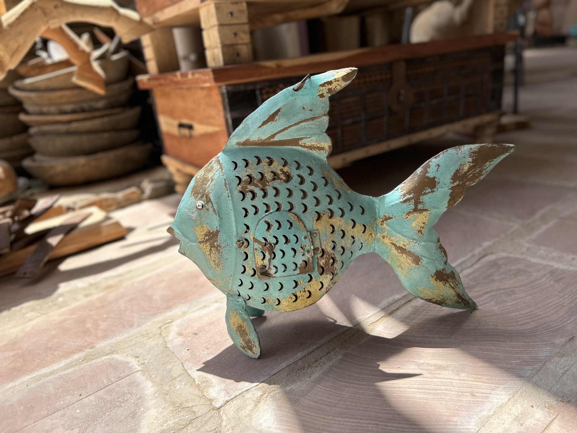 Hängelaterne 'Poisson', blau, B 60 cm, H 45 cm, L 10 cm
