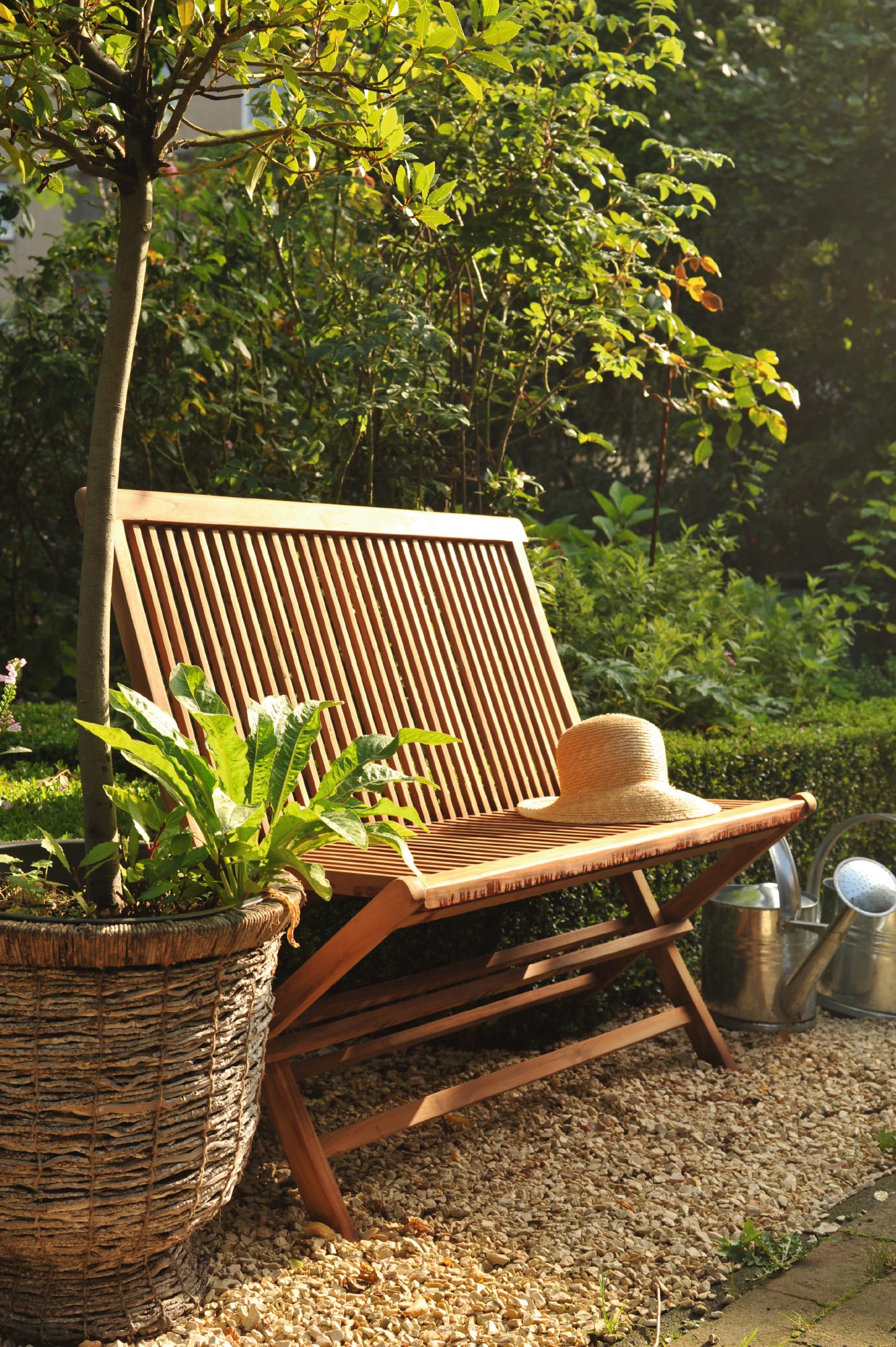 Gartenbank 'Isakson' aus Teakholz, natur, L 60 cm, B 100 cm, H 89 cm