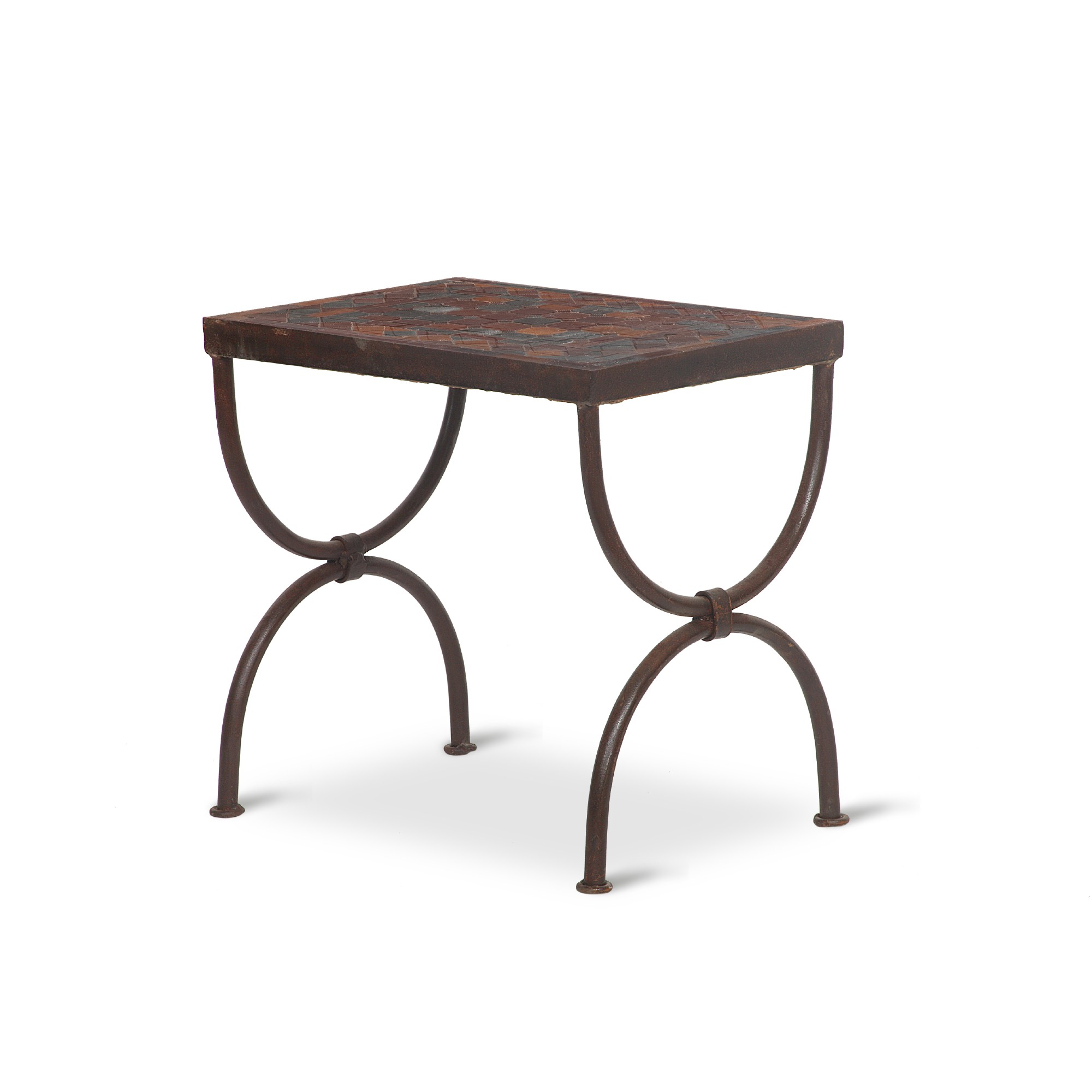 Mosaik-Beistelltisch S, braun, B 40 cm, T 30 cm, H 36 cm
