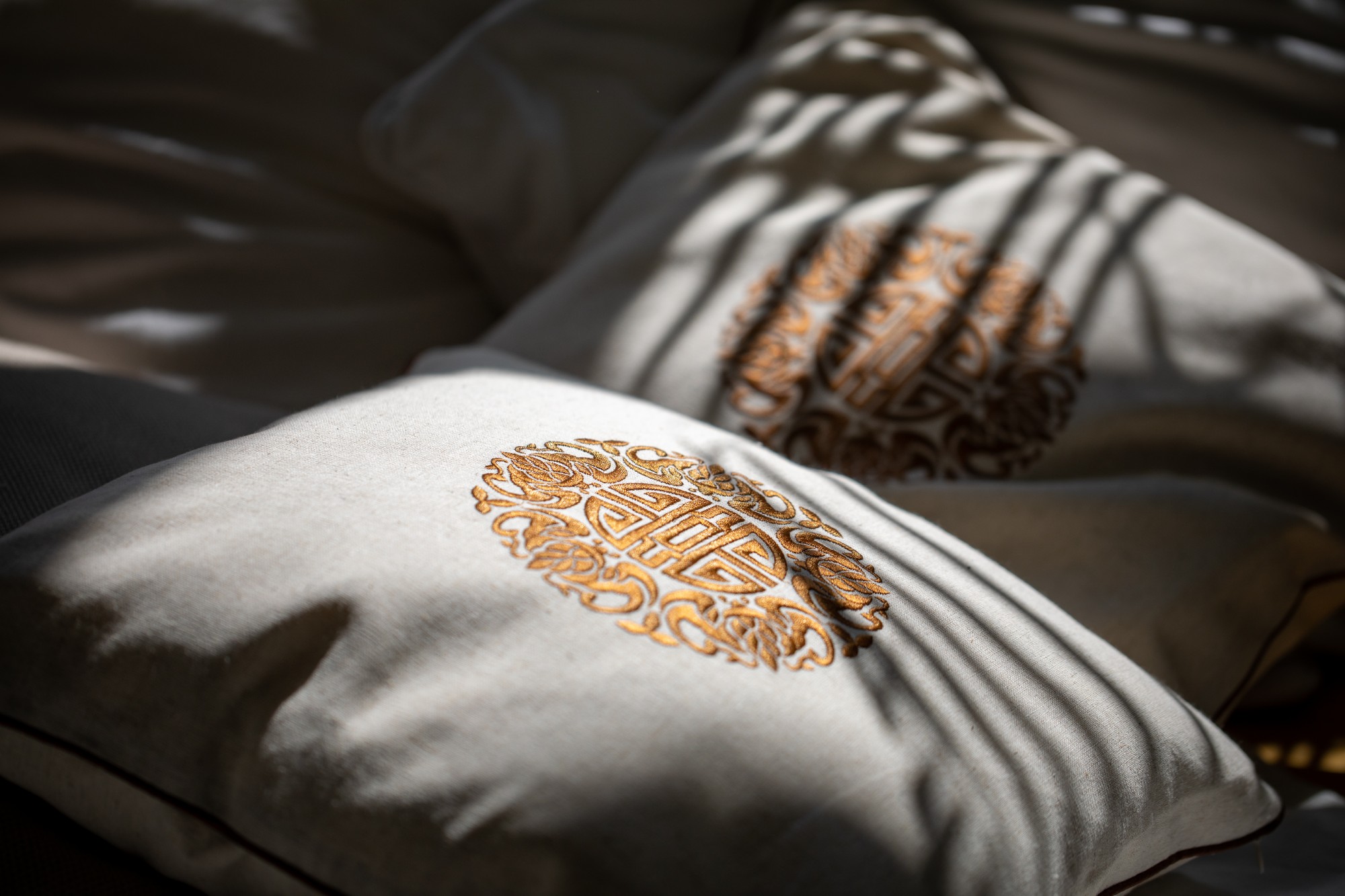Kissenhülle 'Longlife', beige, braun, L 45 cm, B 45 cm