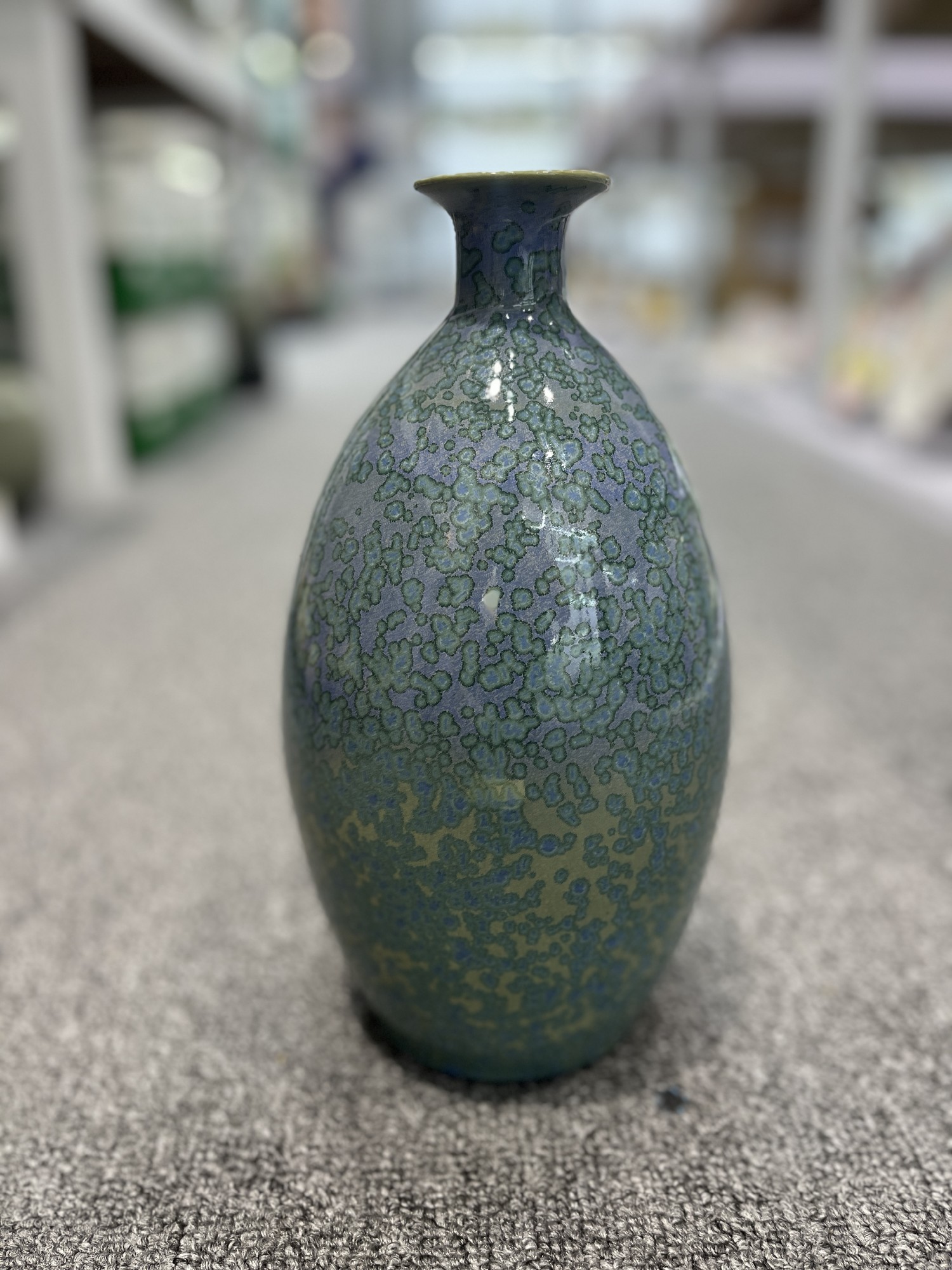 Porzellanvase 'Bonnardt', blaugrün, Ø 13,5 cm, H 27,8 cm