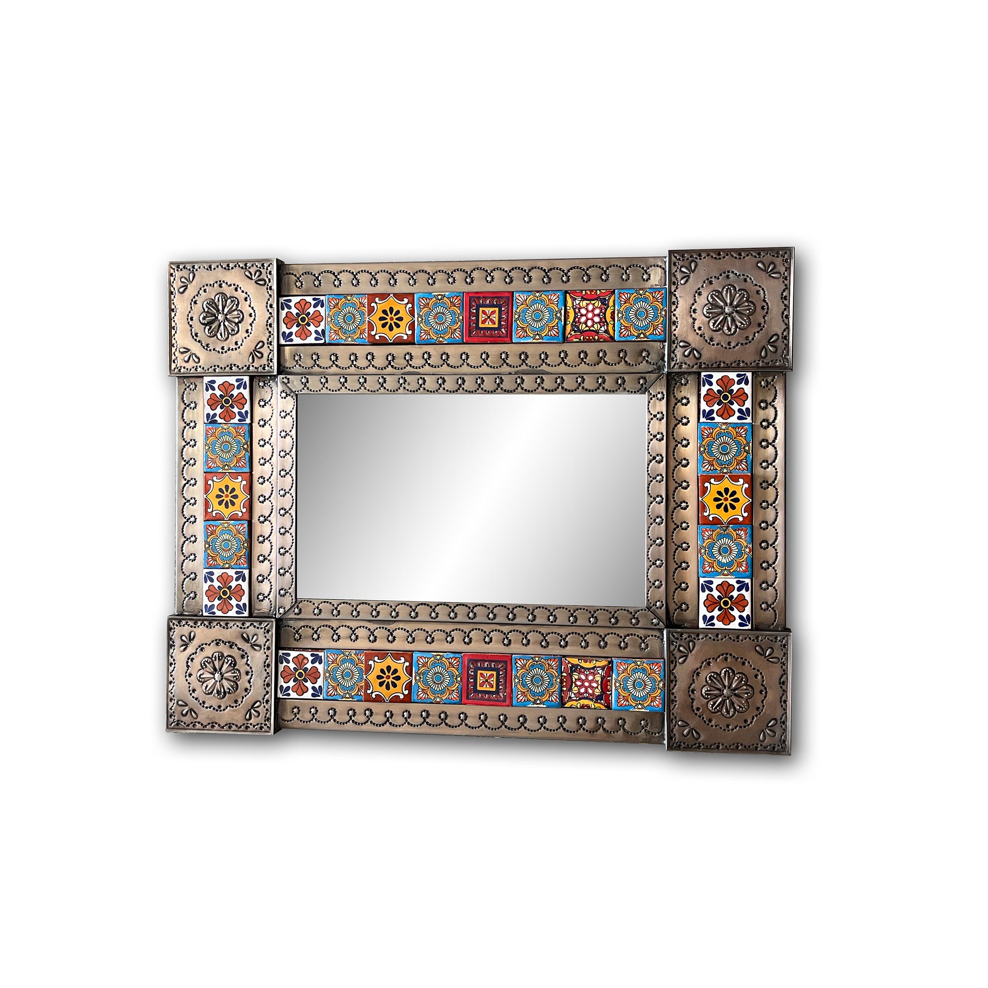 Wandspiegel 'Santiago' mit Keramikfliesen, multicolor, B 50 cm, H 65 cm, L 4 cm