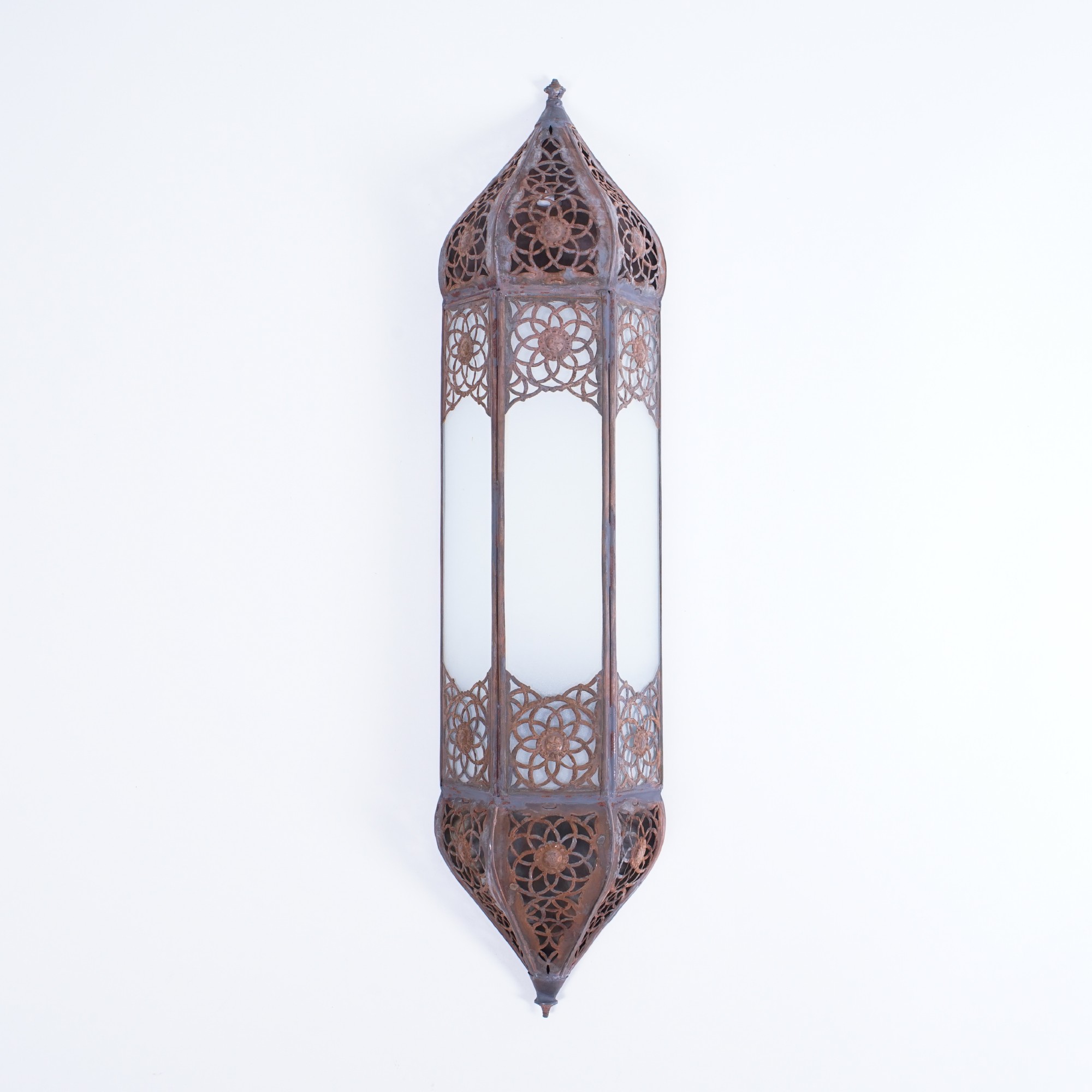 Wandlaterne "Riad el Moukha", rostbraun, H 55 cm, Ø 13 cm