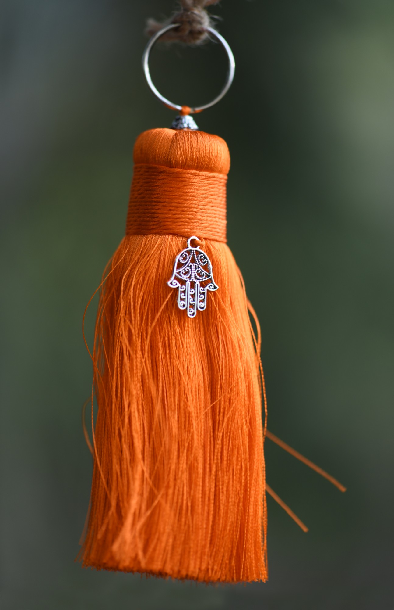 Troddel 'Fatima', orange, H 12 cm, Ø 2 cm