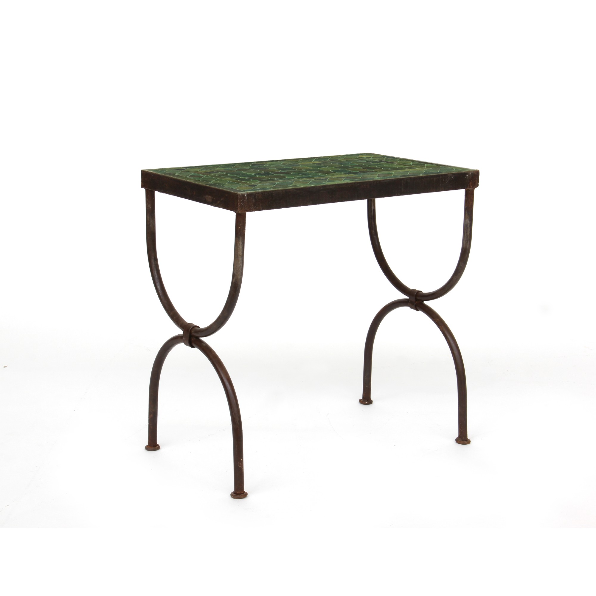 Mosaik-Beistelltisch S, oliv, B 40 cm, L 30 cm, H 36 cm