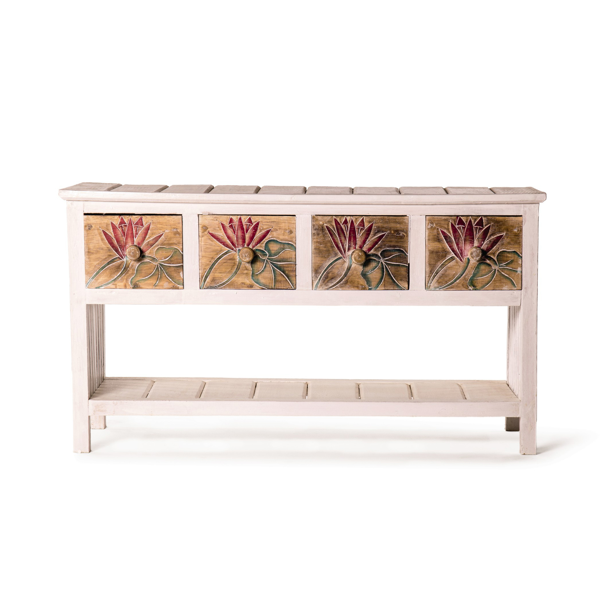 Anrichte 'Seelilie', weiß, multicolor, B 89 cm, H 50 cm, L 30 cm