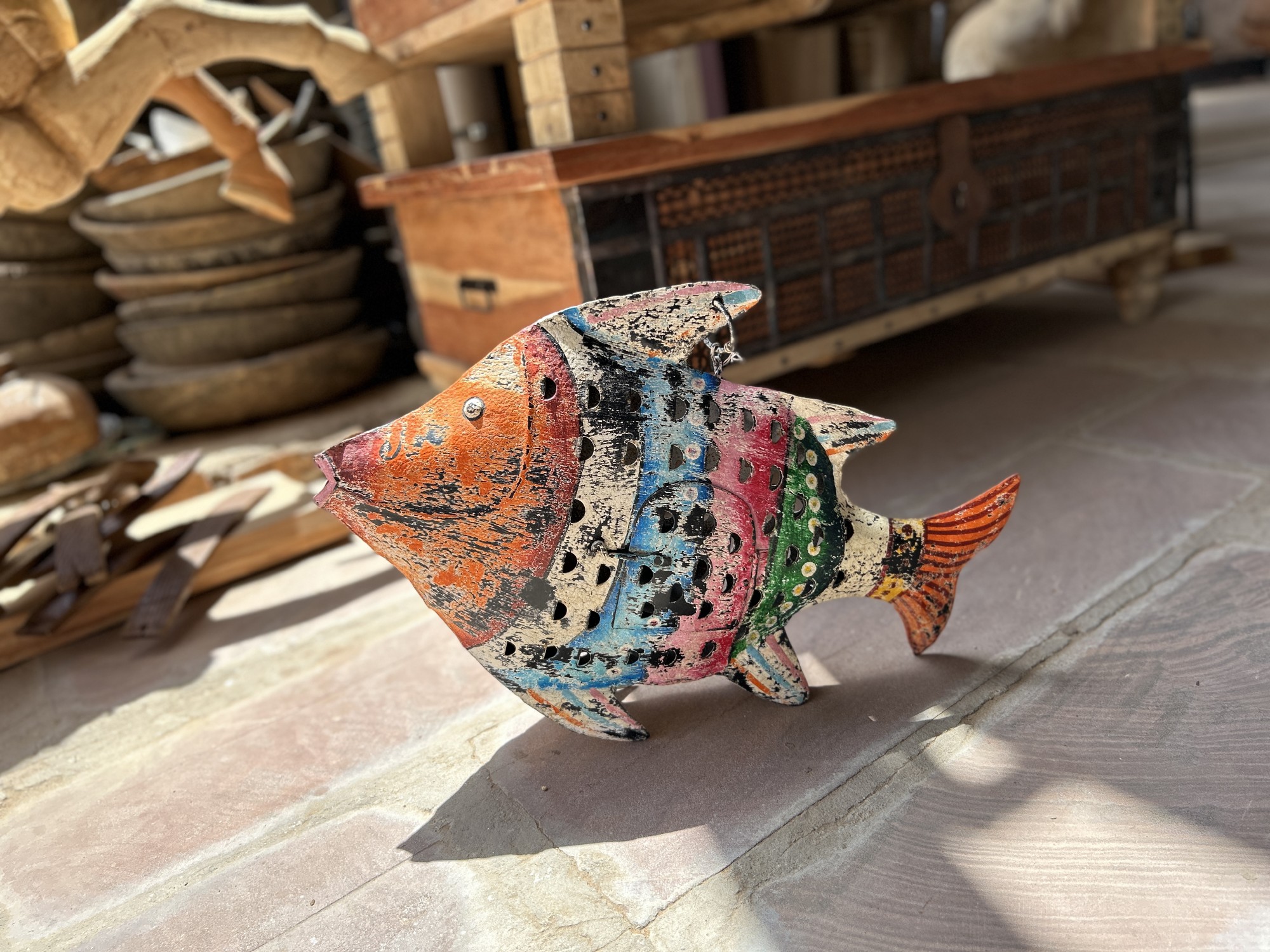 Hängelaterne 'Poisson', multicolor, B 54 cm, H 35 cm, L 13 cm
