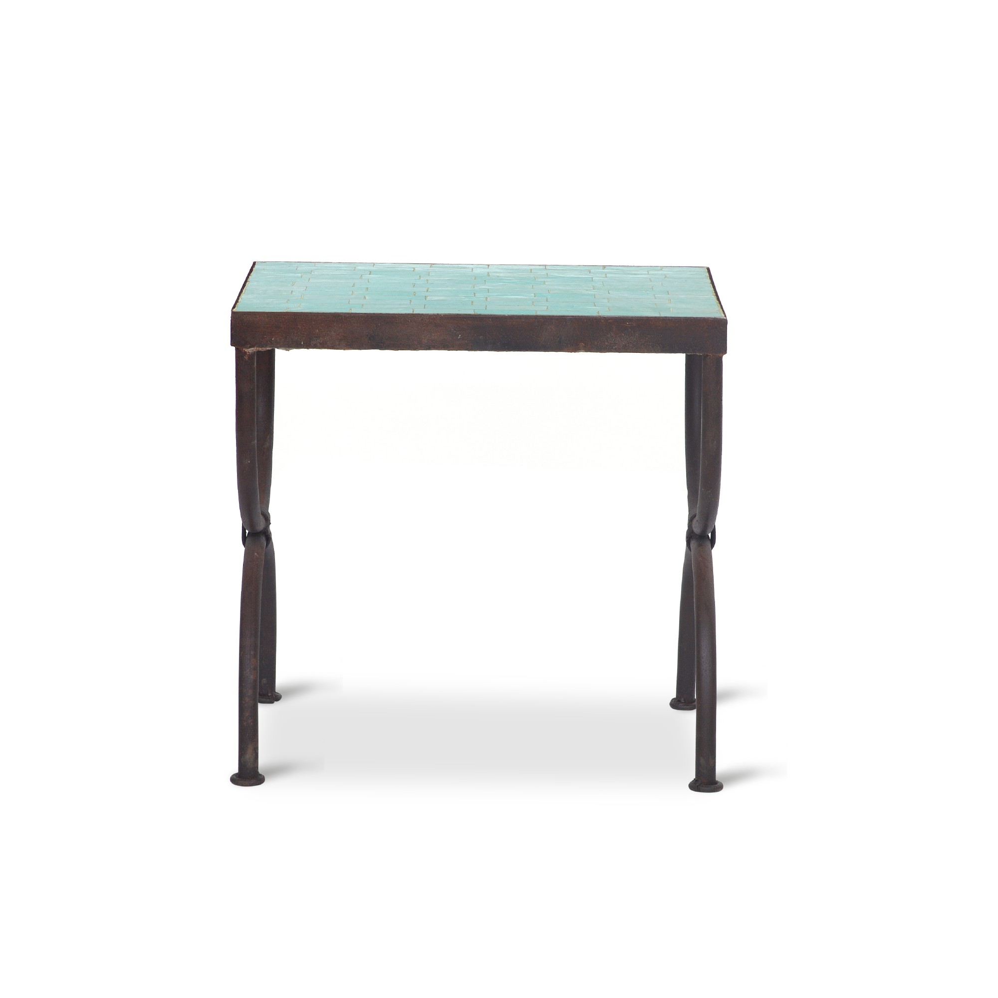 Rechteckiger Mosaiktisch 'Fountain' S, hellblau, B 40 cm, T 30 cm, H 36 cm