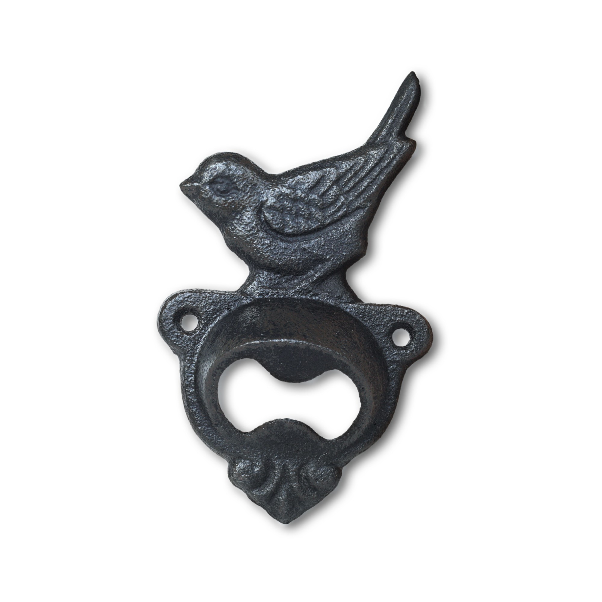 Flaschenöffner 'Vogel', schwarz, T 3 cm, B 9 cm, H 15 cm