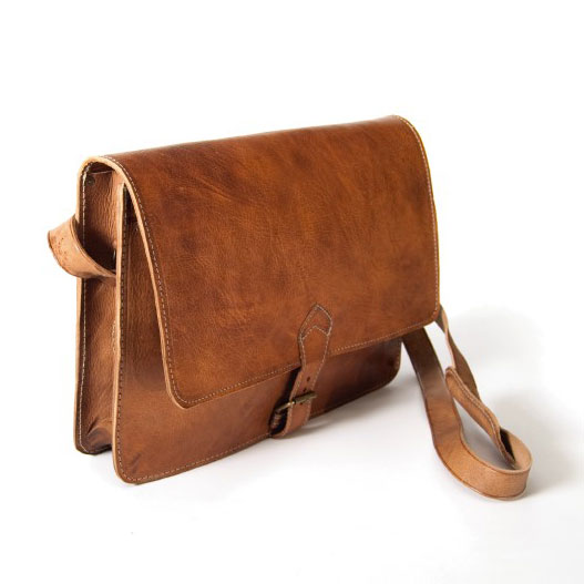 Messengertasche, braun, B 35 cm innen, H 27 cm, L 8 cm