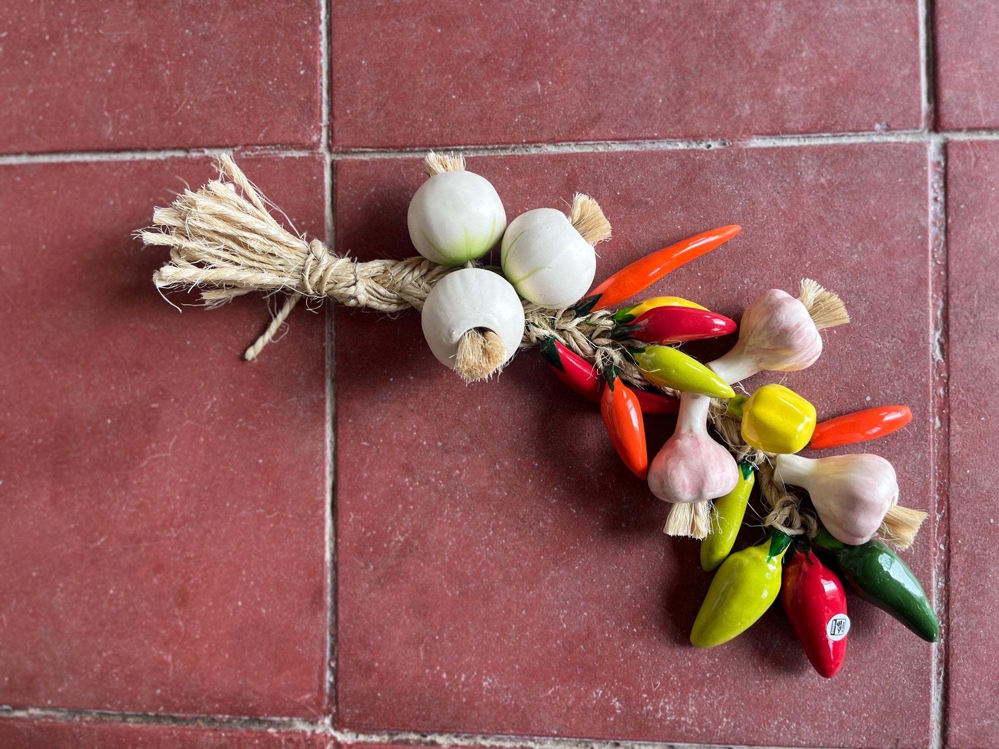 Zwiebel- und Knoblauch-Zopf, H 45 cm