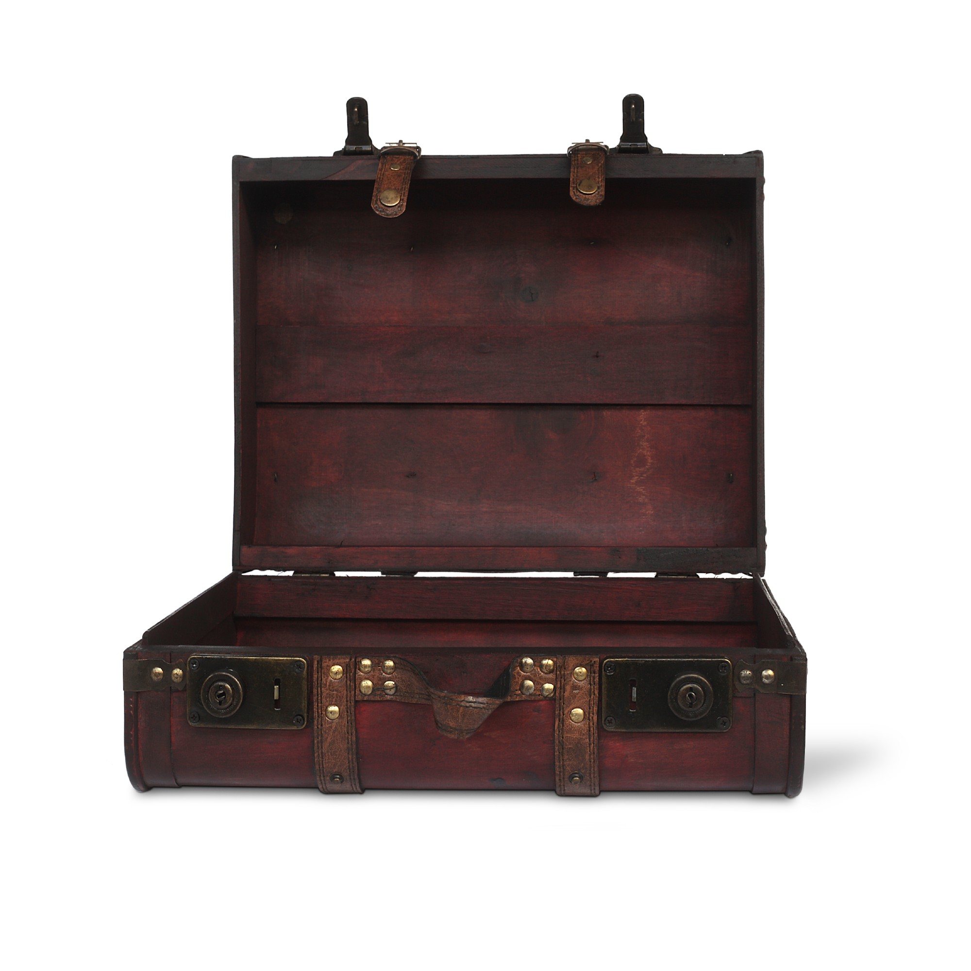 Kofferbox 'S', rot, braun, L 40 cm, B 31 cm, H 16 cm