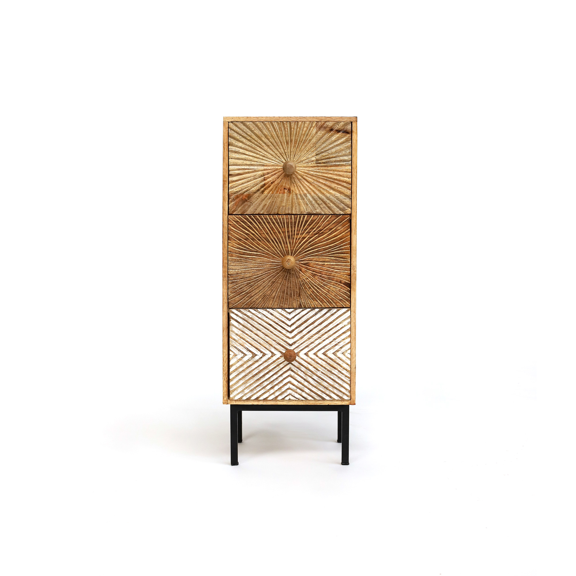 Schubladenkommode 'Ken', Mangoholz, H 71 cm, B 25 cm, L 28 cm
