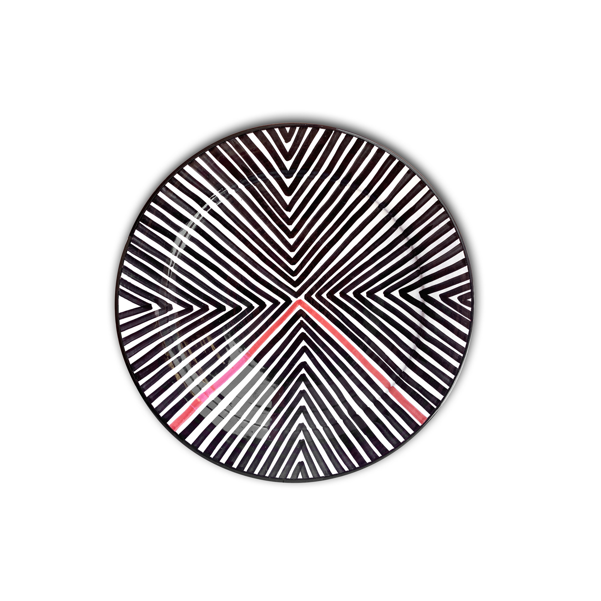 Zierteller weiß-schwarz, Ø 40 cm, H 9 cm