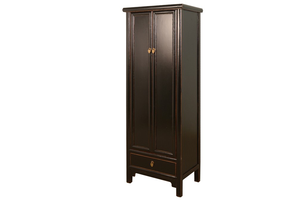 Schrank-Einzelstück, schwarz, H 180 cm, L 45 cm, B 65 cm