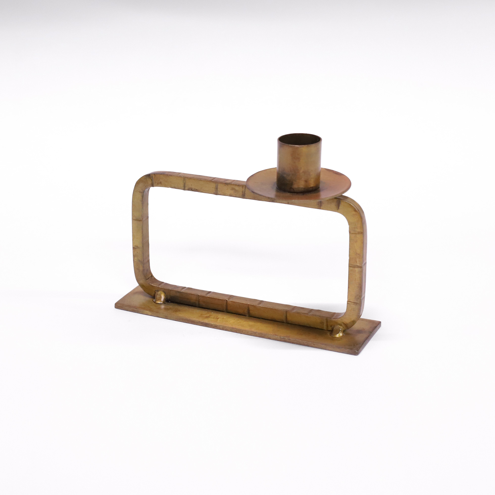 Kerzenhalter 'Sten', gold, B 15 cm, L 5 cm, H 11 cm