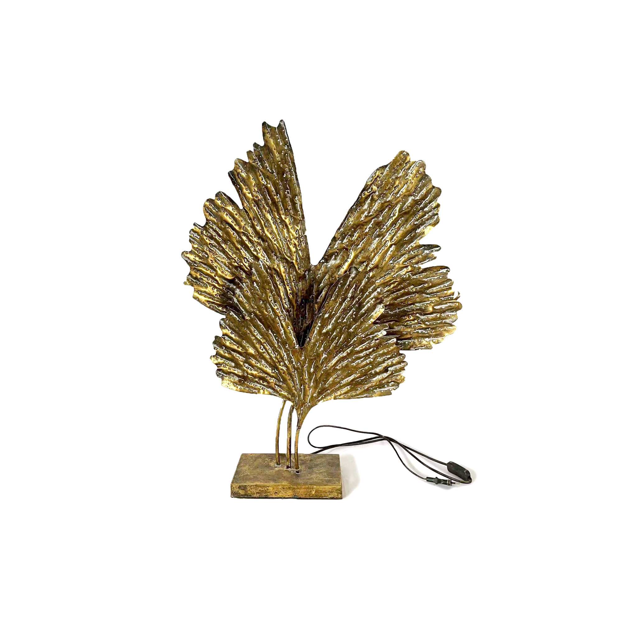 Lampe 'Jolienne' aus Metall, antik gold, H 82,5 cm, B 61,5 cm, L 15,5 cm