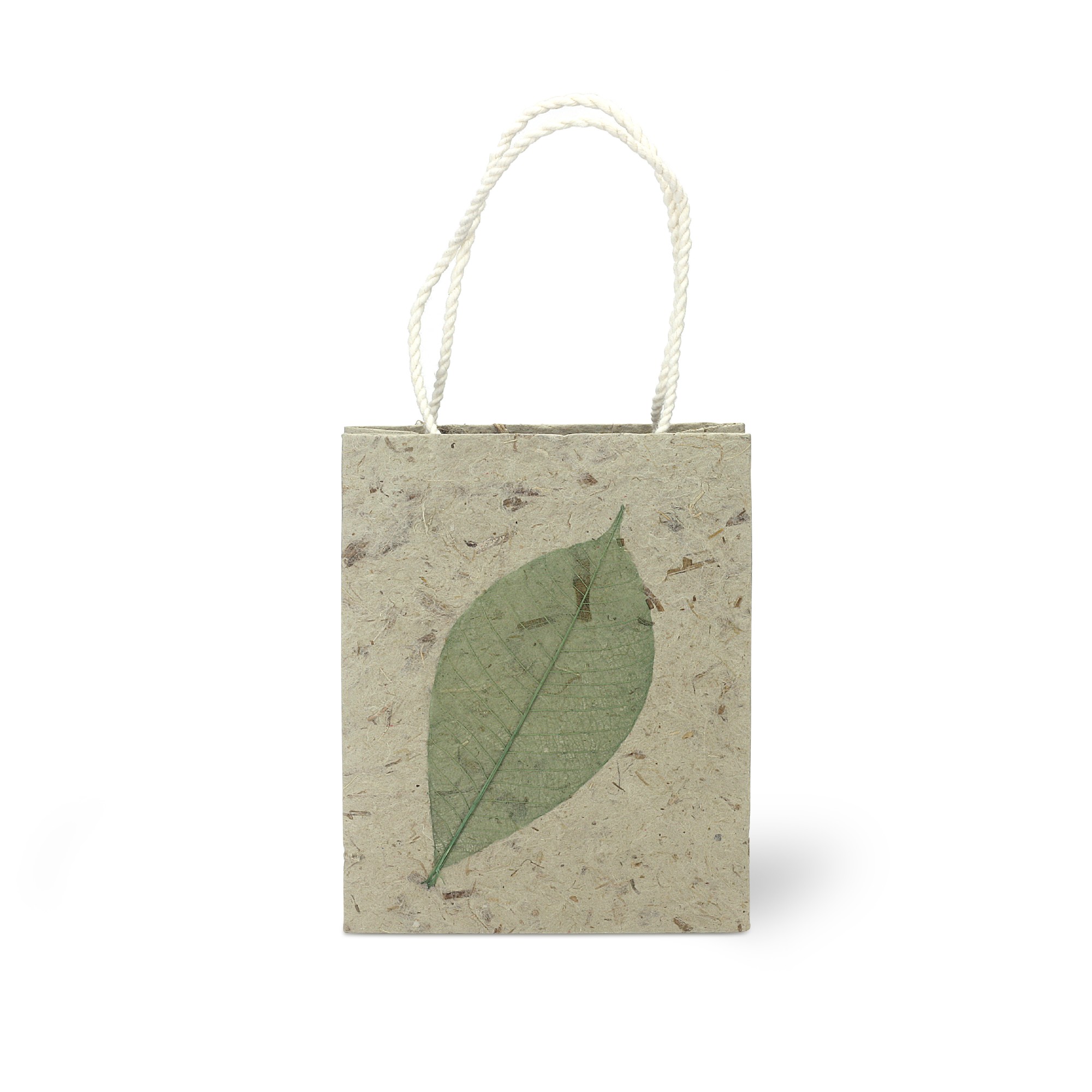 Tasche aus handgeschöpftem Papier, grün, H 16 cm, B 11,5 cm, L 5 cm