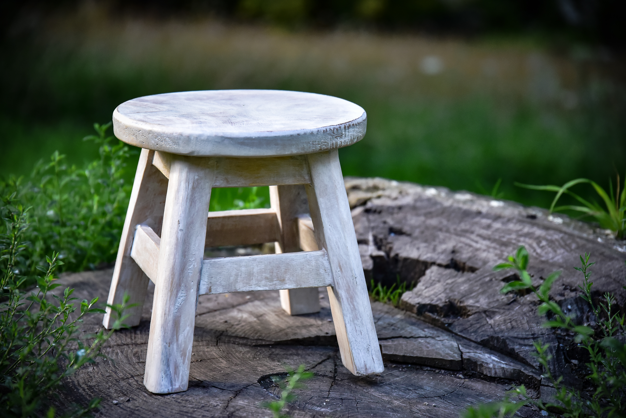 Hocker natur-weiß, Ø 25 cm, H 25 cm