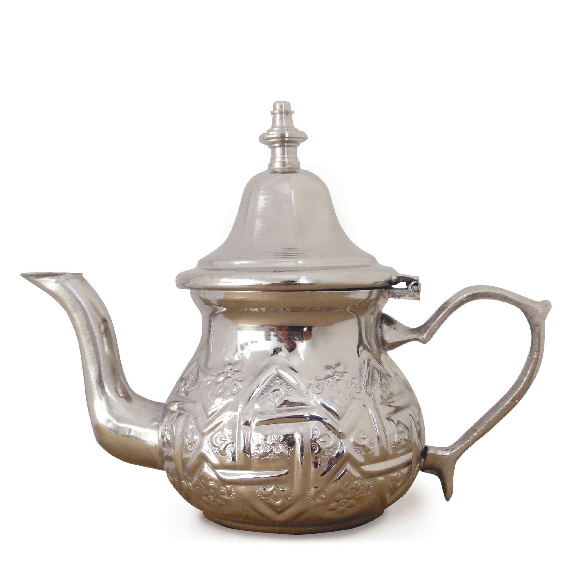 Kleine marokkanische Teekanne, silber, H 12 cm, Inhalt: ca. 200 ml