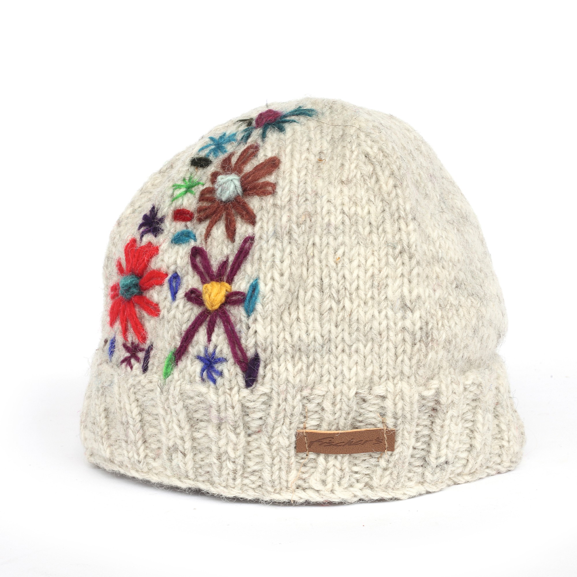 Wollmütze, beige/bunt