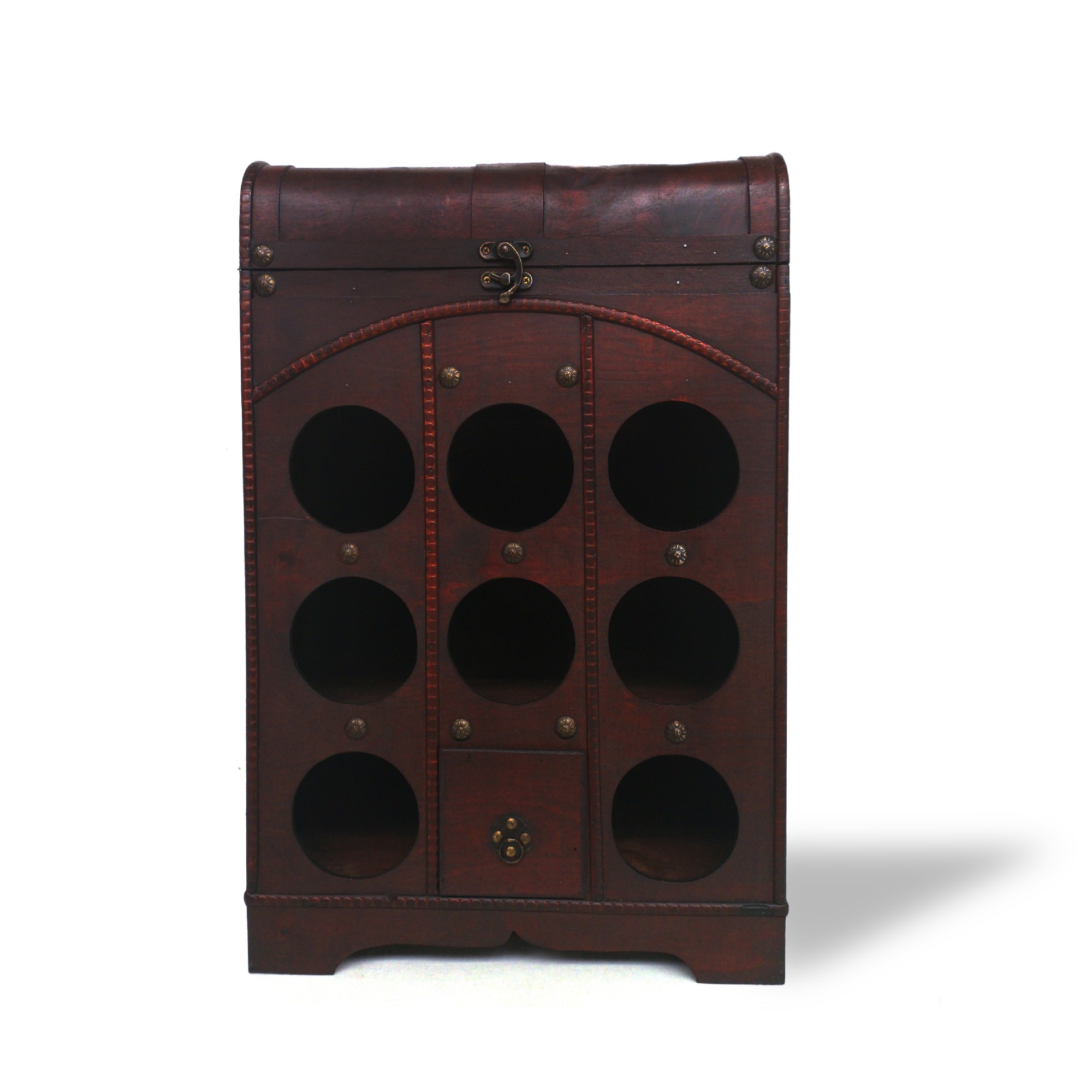 Flaschentruhe 8er, braun, B 39 cm, H 60 cm, L 26,5 cm