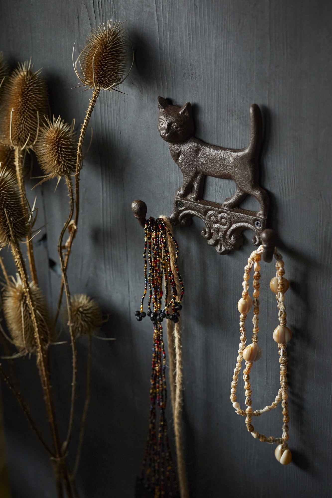 Wandhaken 'Katze', aus Gusseisen, B 16 cm, H 15,5 cm, T 4 cm