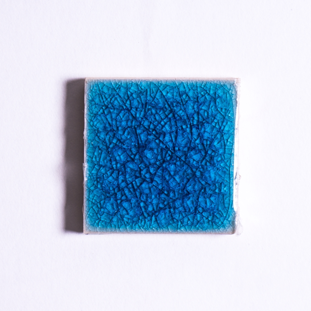 Fliese 'Craquele' himmelblau, L 10 cm, B 10 cm
