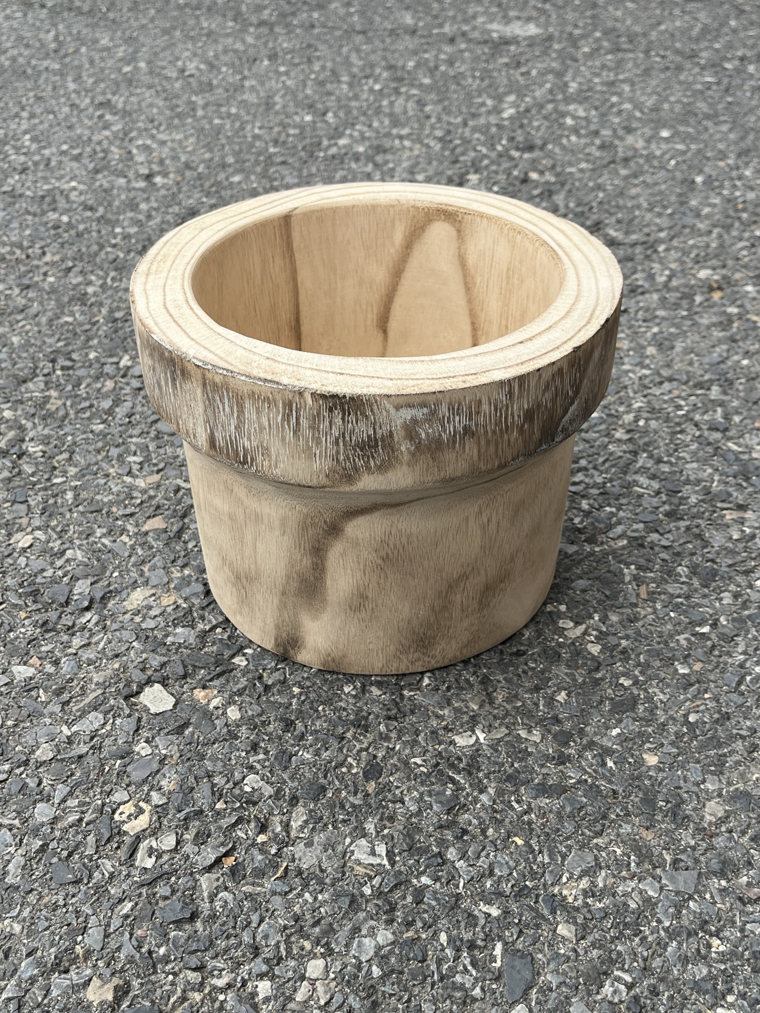 Pflanztopf aus Paulowniaholz, Ø 23 cm, H 17 cm
