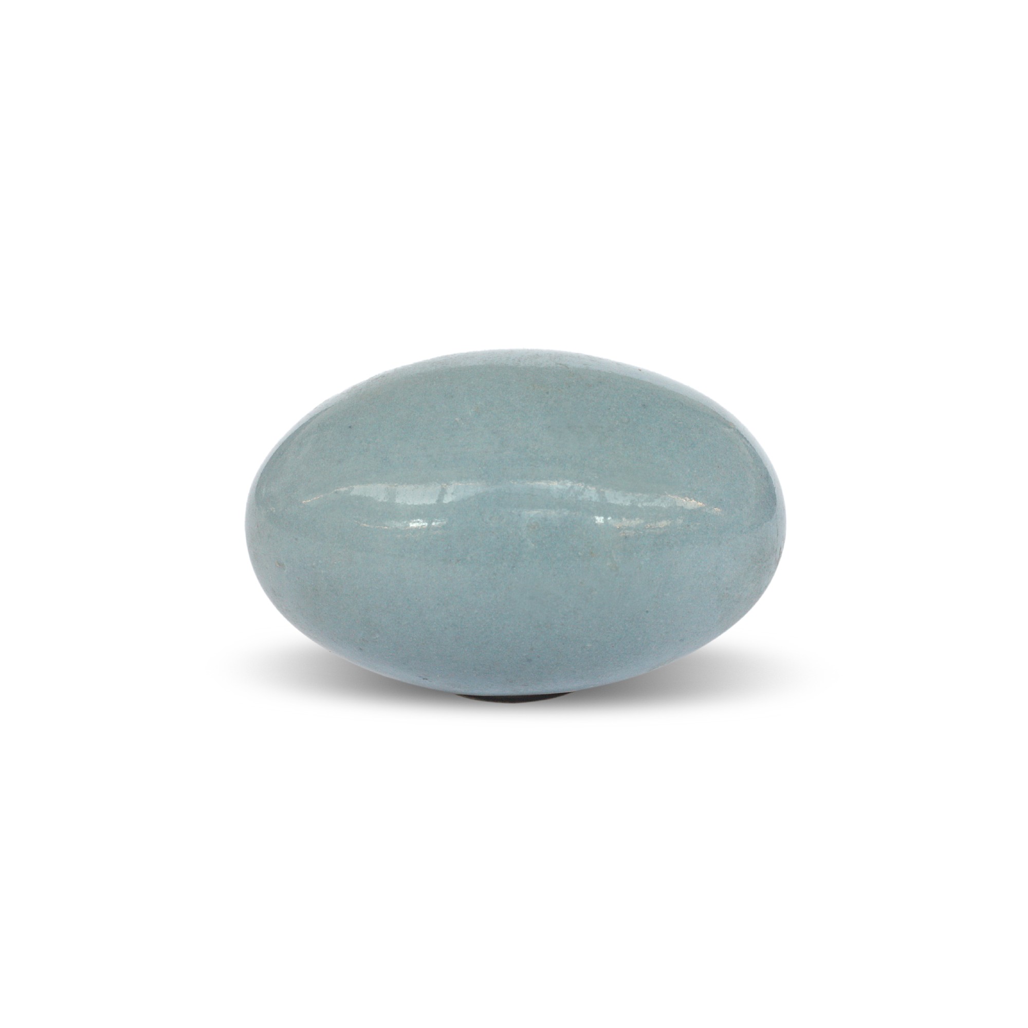 Knauf oval, graublau, Ø 3 cm, H 2 cm