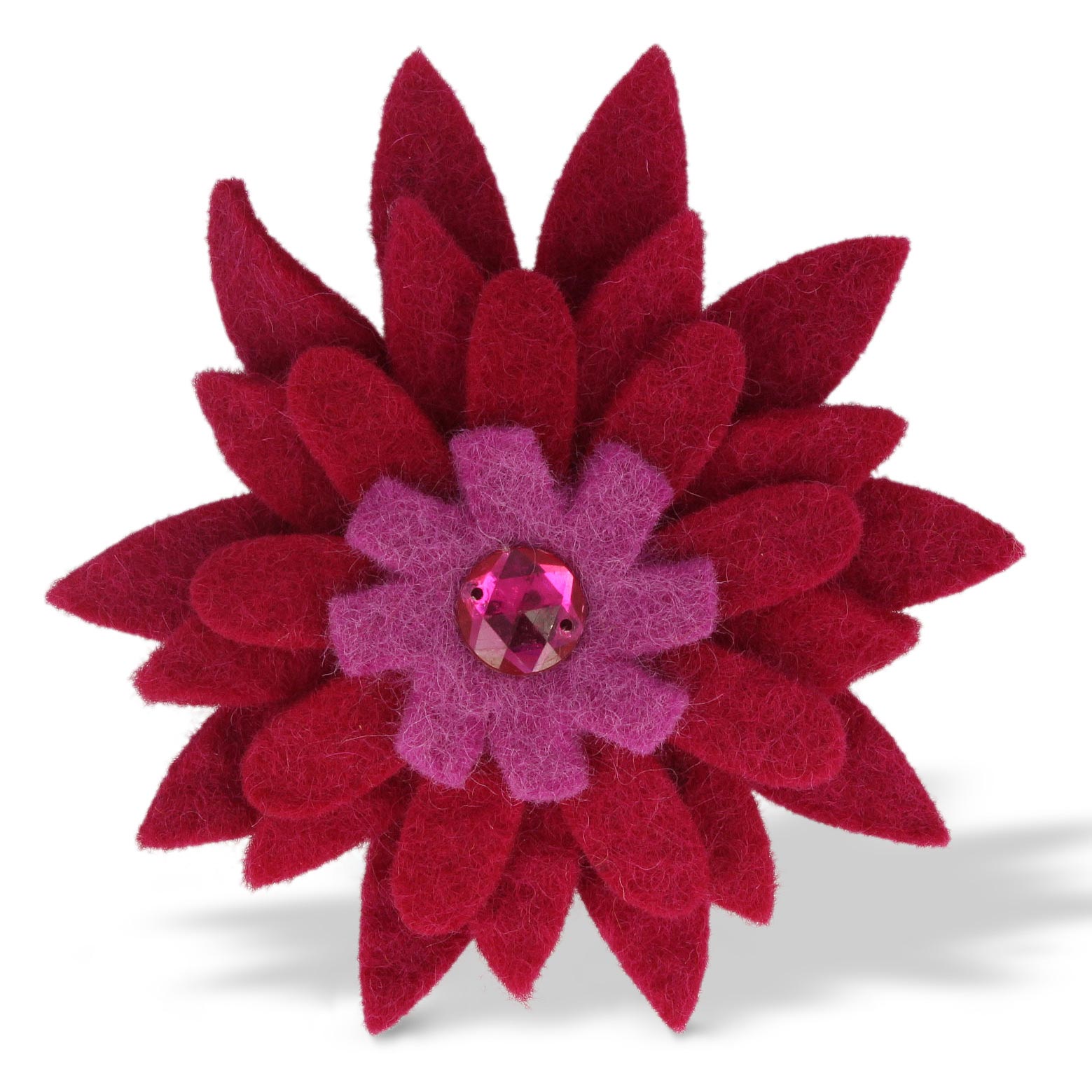 Brosche "Gerbera", rot/lila, Ø 12 cm