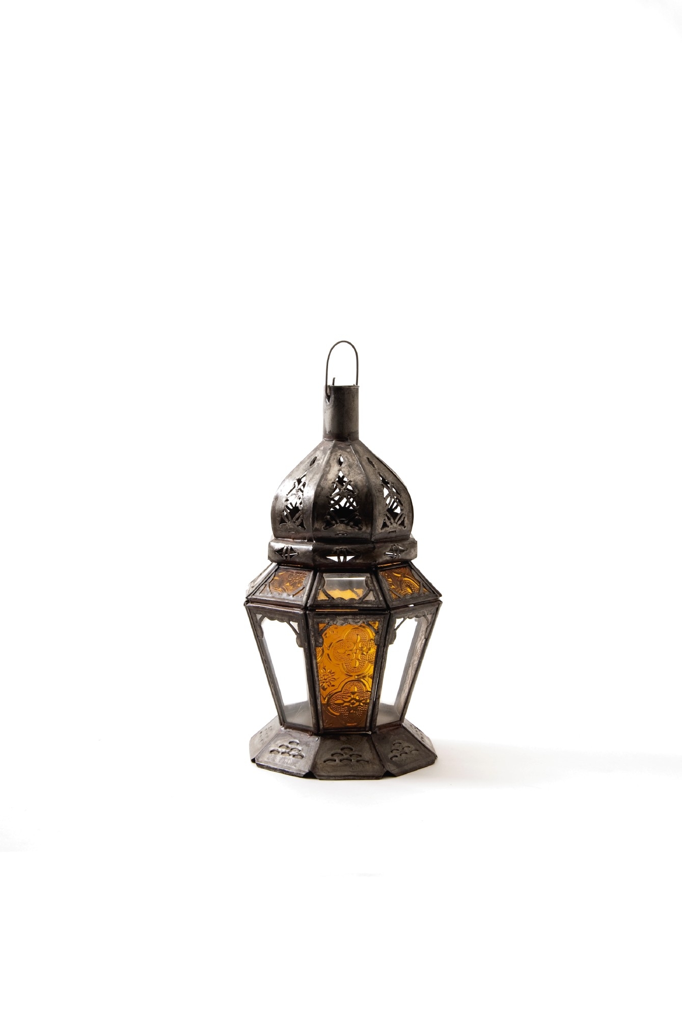 Laterne 'Cime', orange/klar, H 23 cm, ∅ 12 cm