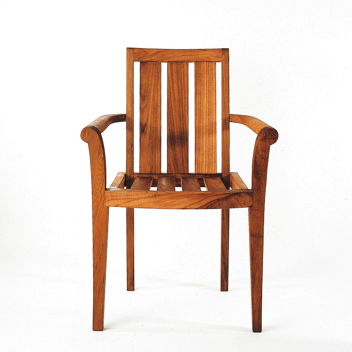 Gartenstuhl 'Johannson' aus Teakholz, stapelbar, natur, L 44 cm, B 46 cm, H 90 cm