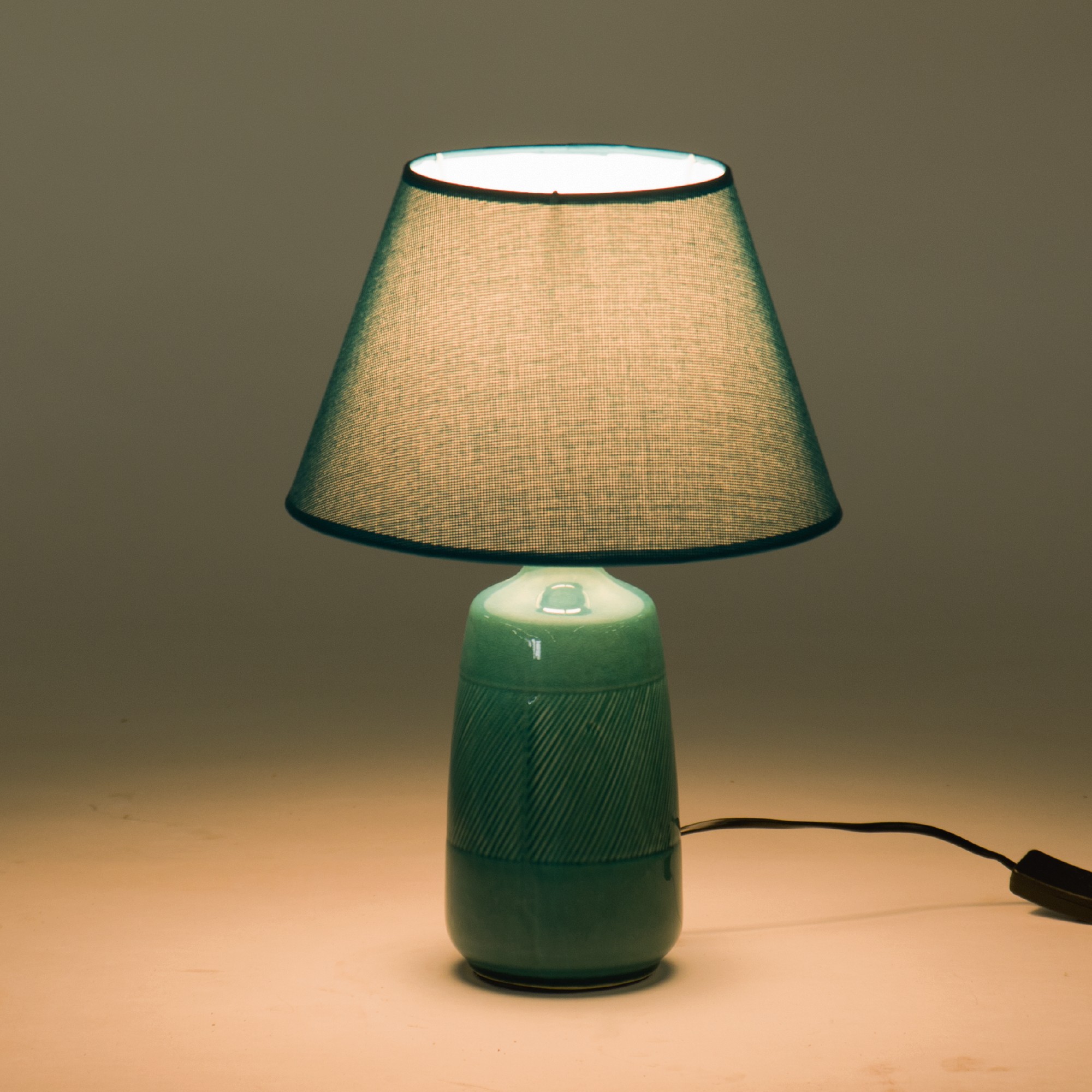 Tischlampe 'Triesen', blau, Ø 25 cm, H 38 cm